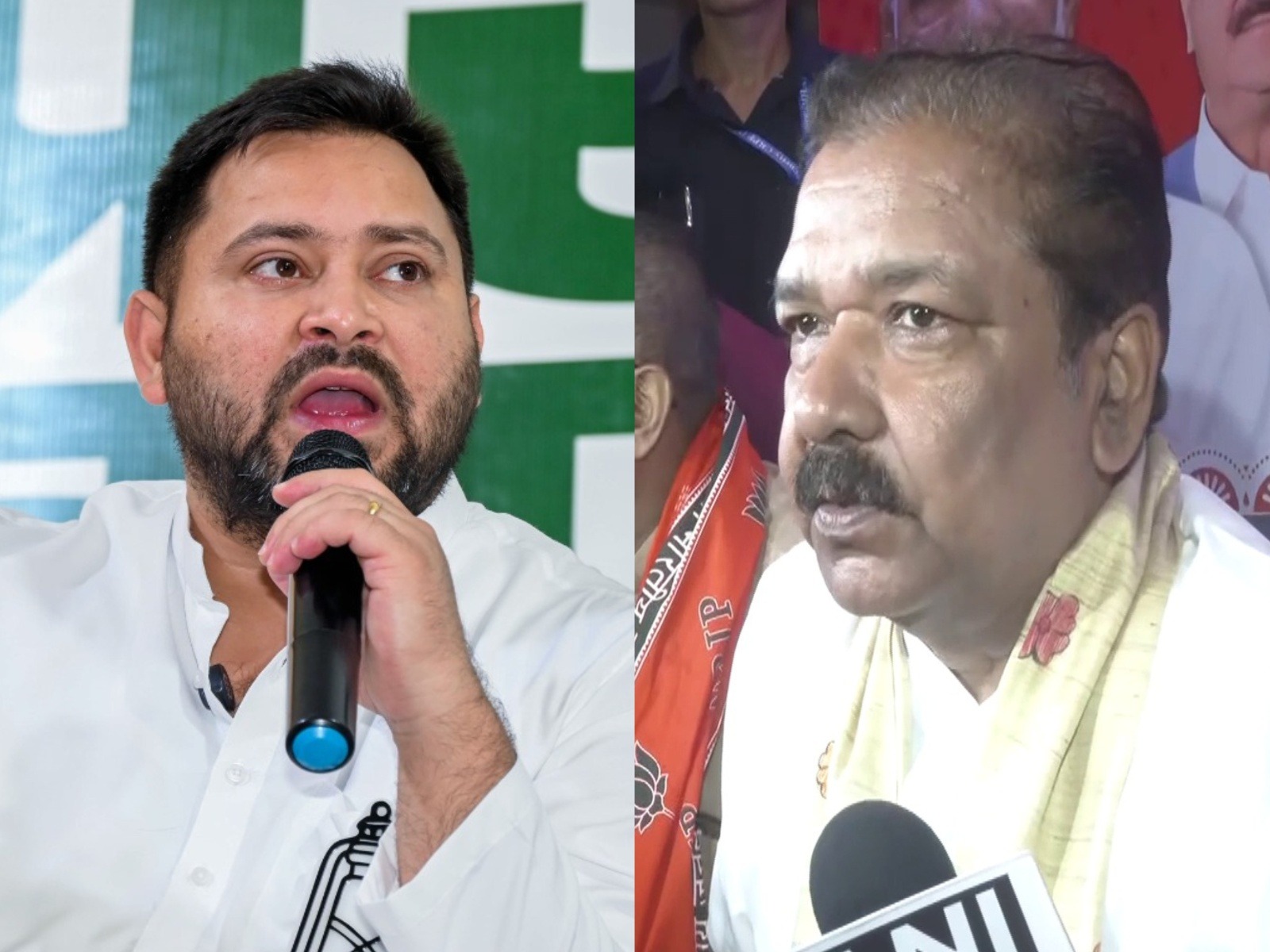 RJD leader Tejashwi Yadav and Bihar BJP President Dilip Jaiswal (Photo/ANI)