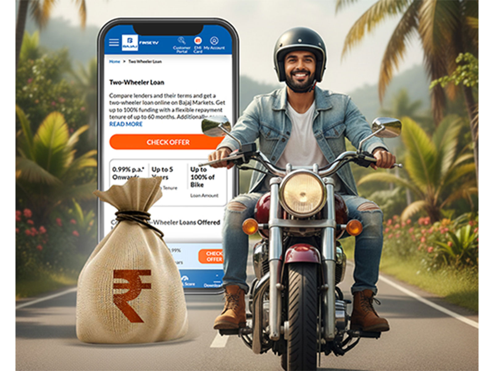 Apply for a two wheeler loan on Bajaj Markets