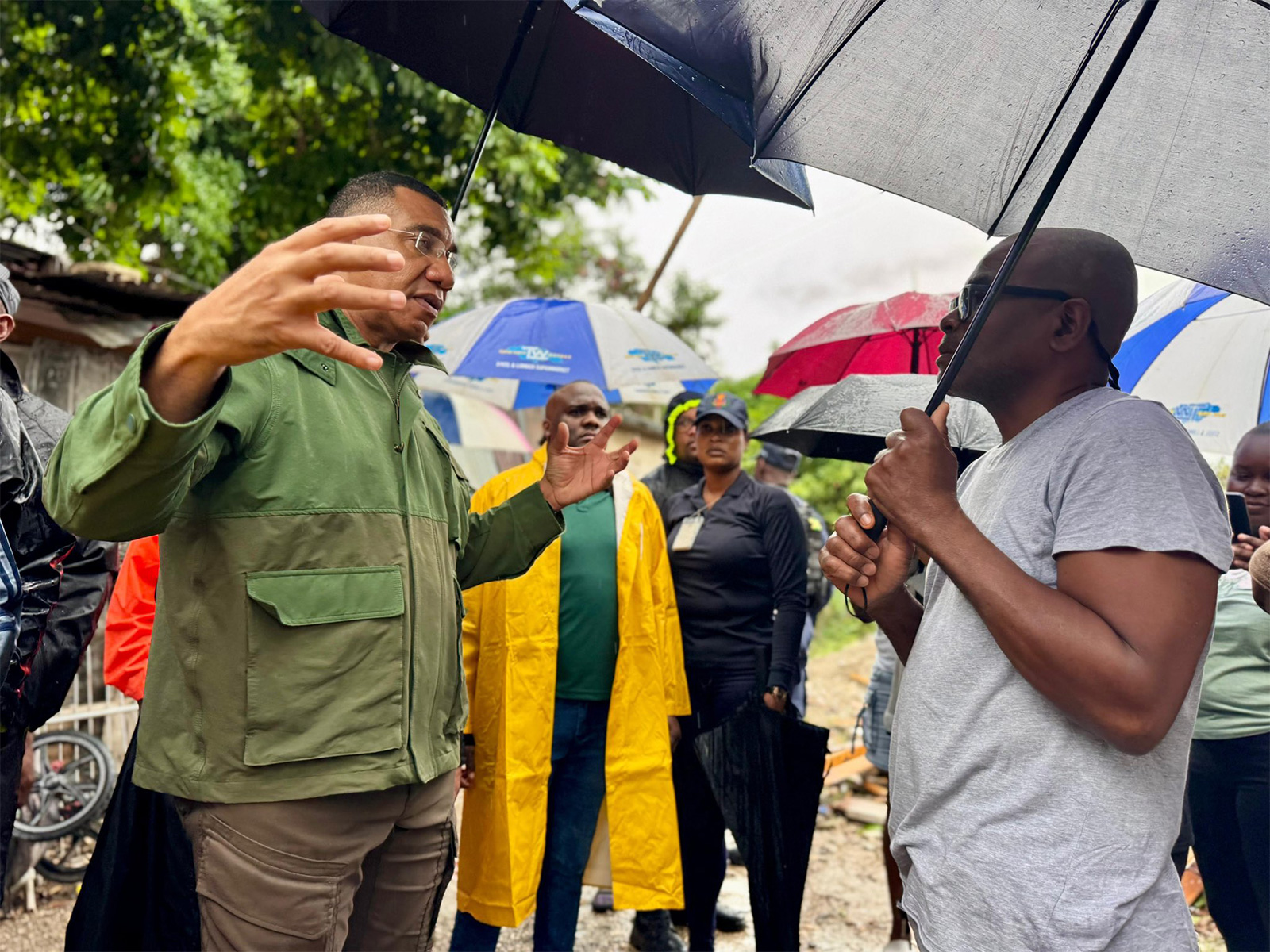 Jamaica PM Andrew Holness looks at preparations after Didaster Preparedness and Management meeting (Photo/ X@AndrewHolnessJM)