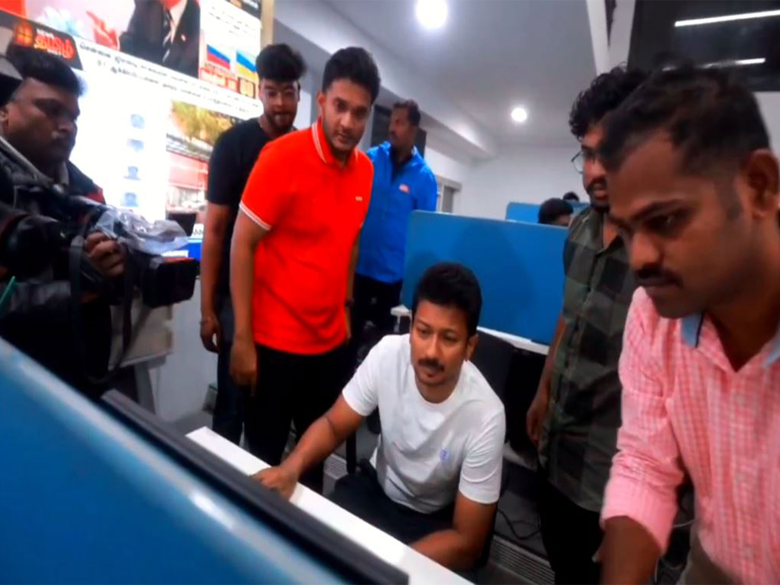 Tamil Nadu Deputy CM Udhayanidhi Stalin at Greater Chennai Corporation's Command and Control Centre (Photo/ANI)