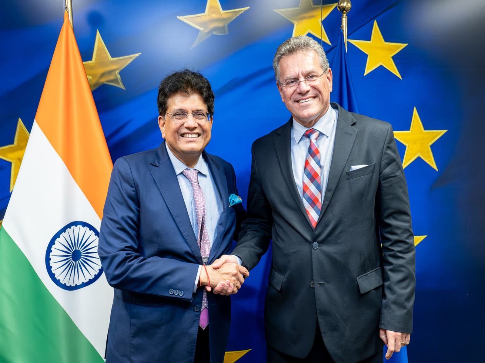 Piyush Goyal met EU Commissioner Maros Sefcovic (Photo- X@piyushgoyal)