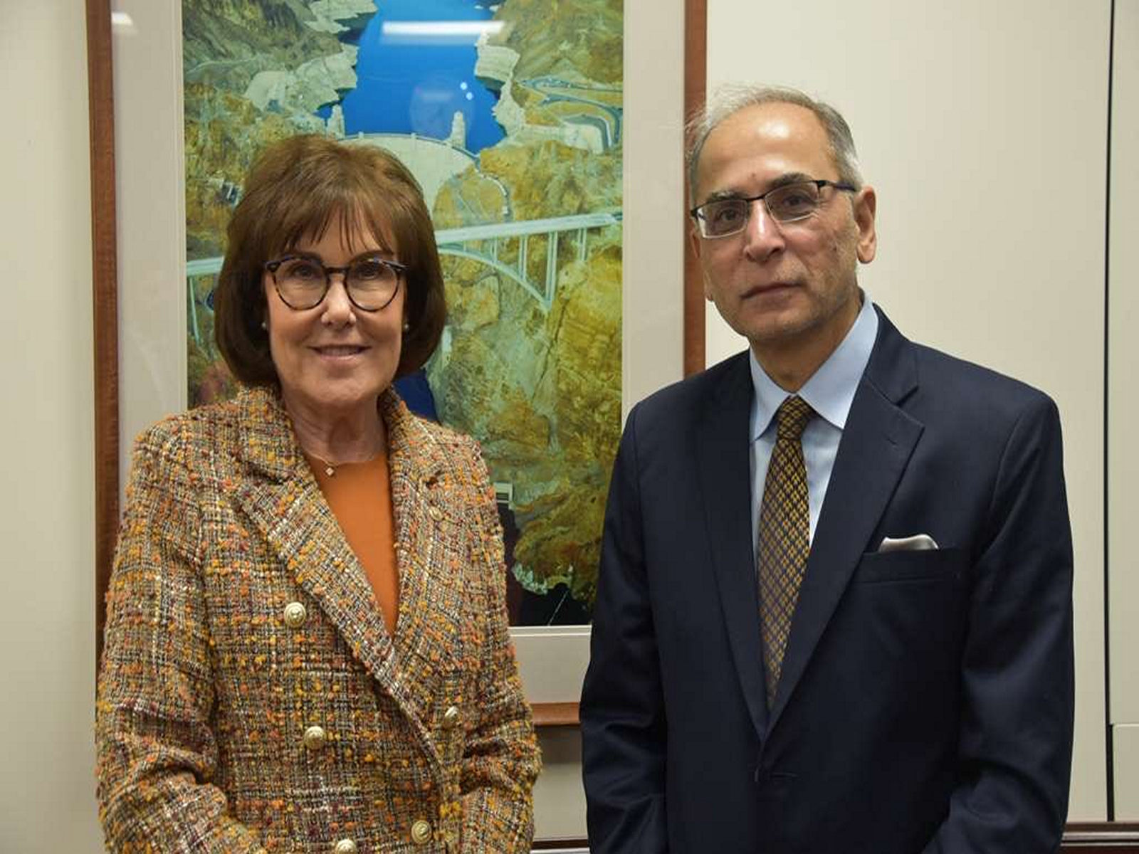 US Senator Jacky Rosen and Ambassador Vinay Mohan Kwatra (Photo/ X@AmbVMKwatra)