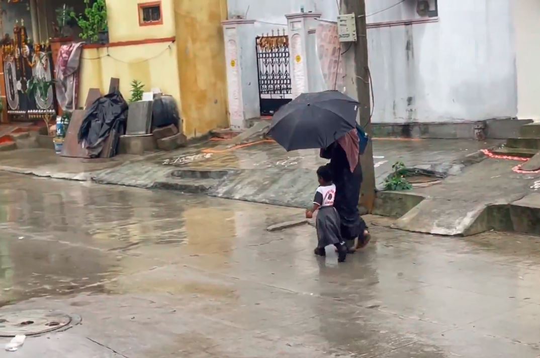 Cyclone Montha brought rain to parts of Telangana's Rangareddy district. (Photo/ANI)