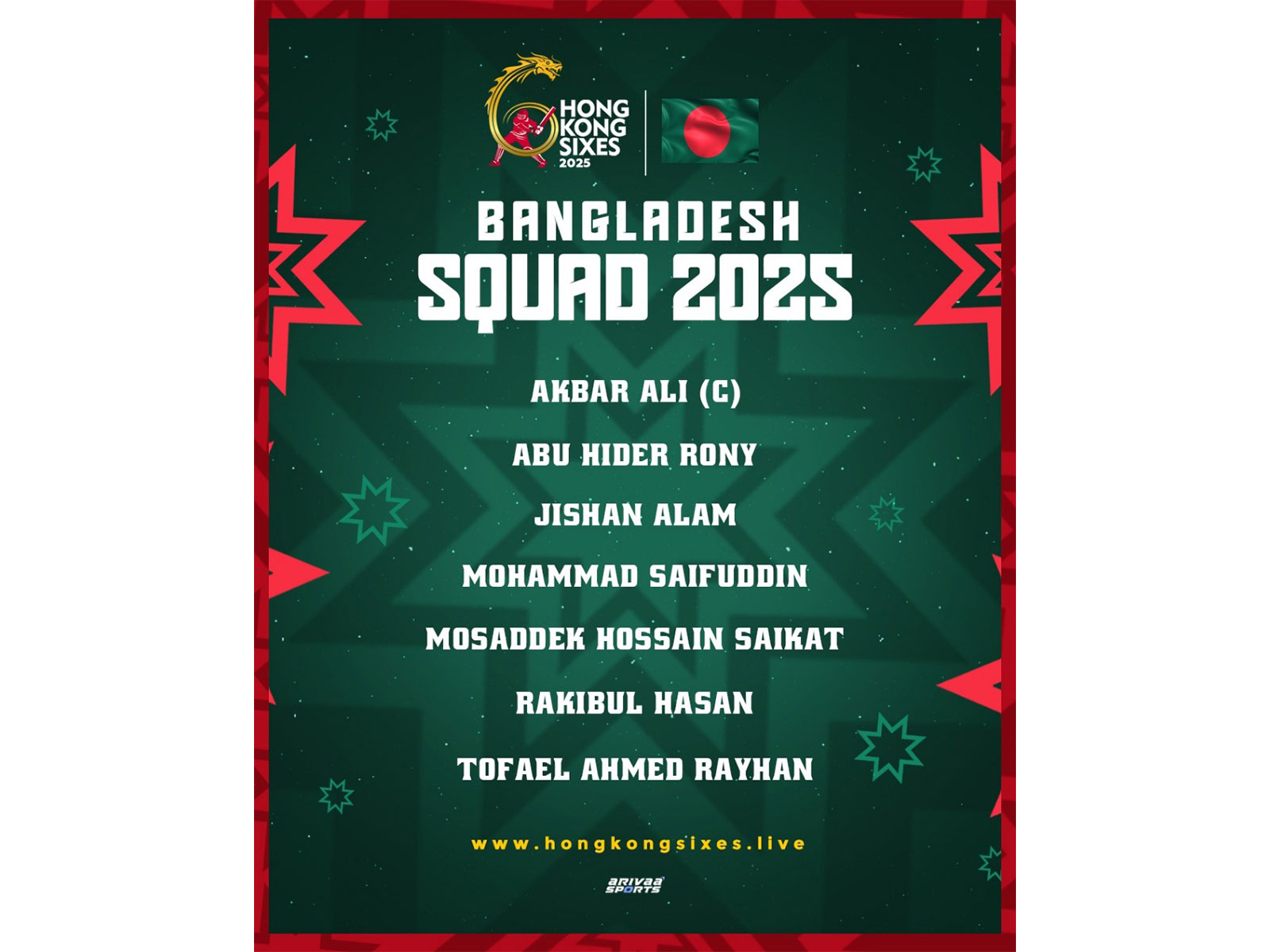 Bangladesh squad (Photo: Hong Kong Sixes)