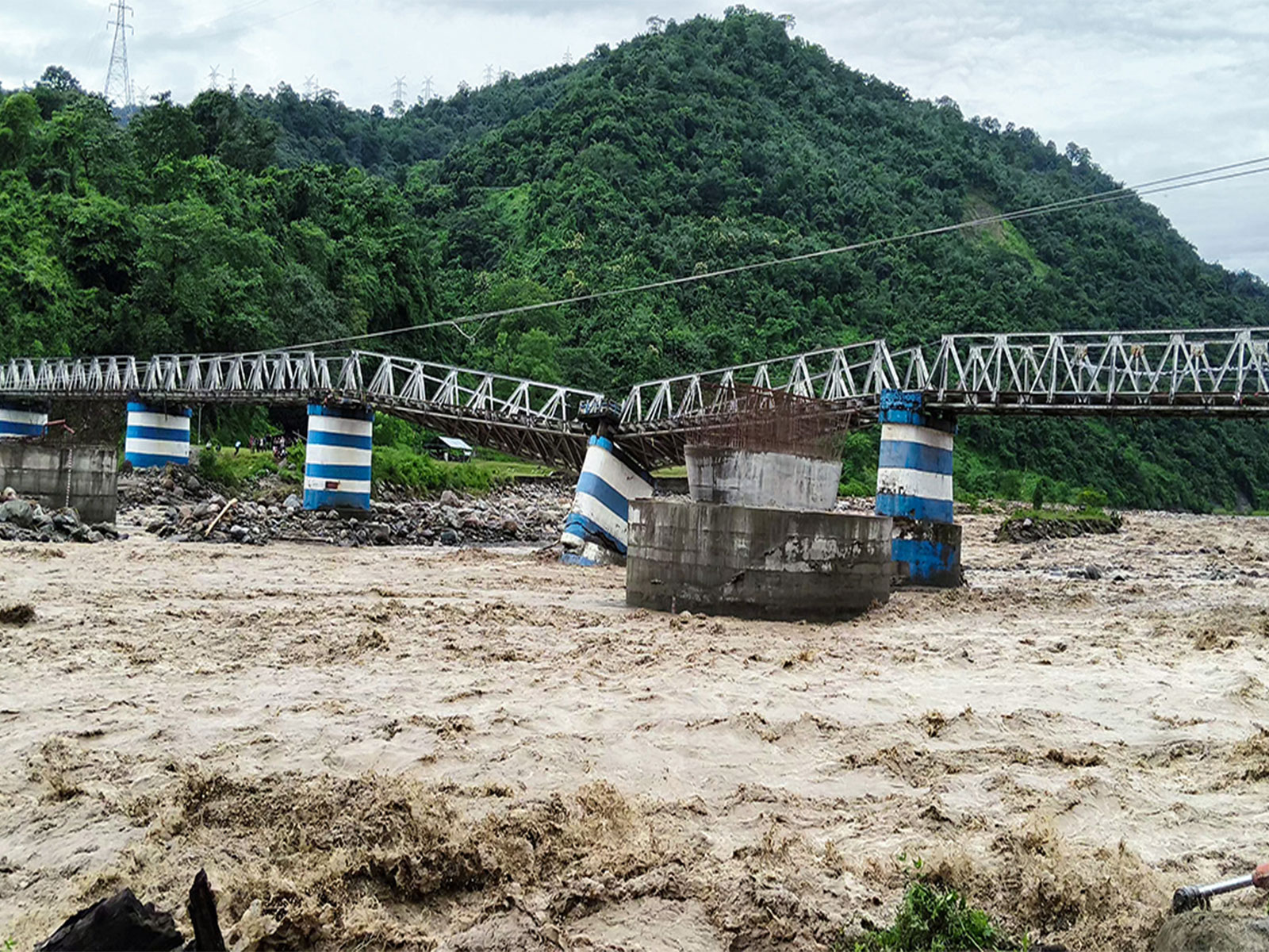 Portion of Dudhia iron bridge in Darjeeling had collapsed due to heavy rain on October 5. (File Photo/ANI)