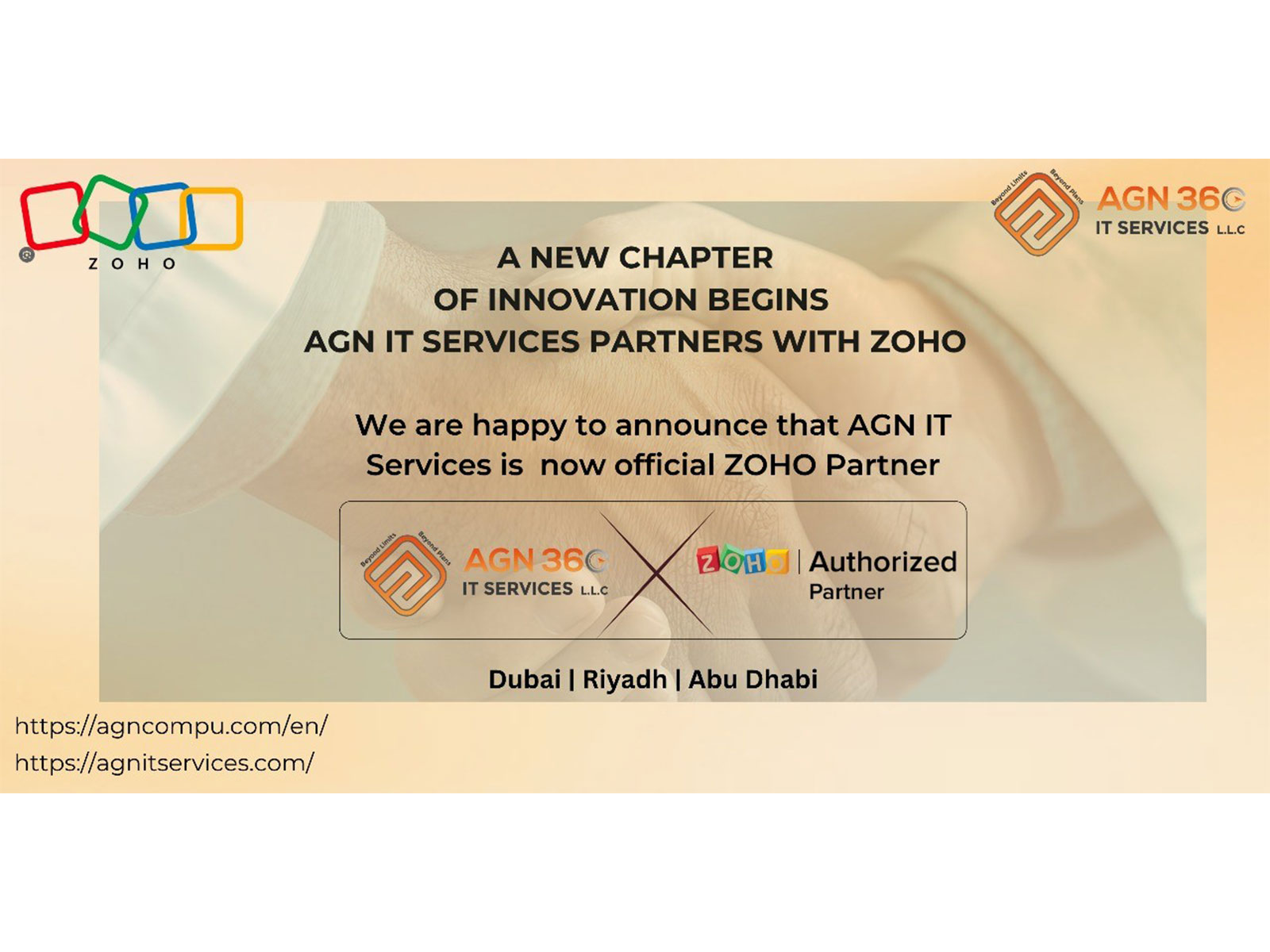 Dubai-based AGN IT Services LLC becomes an authorized Zoho Partner, expanding its digital transformation and automation solutions for SMEs in the Gulf region