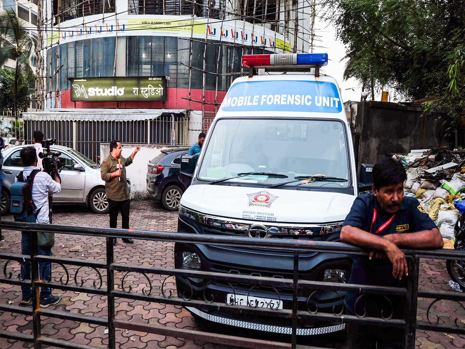 Scenes outside RA Studio on Friday (Photo/ANI)