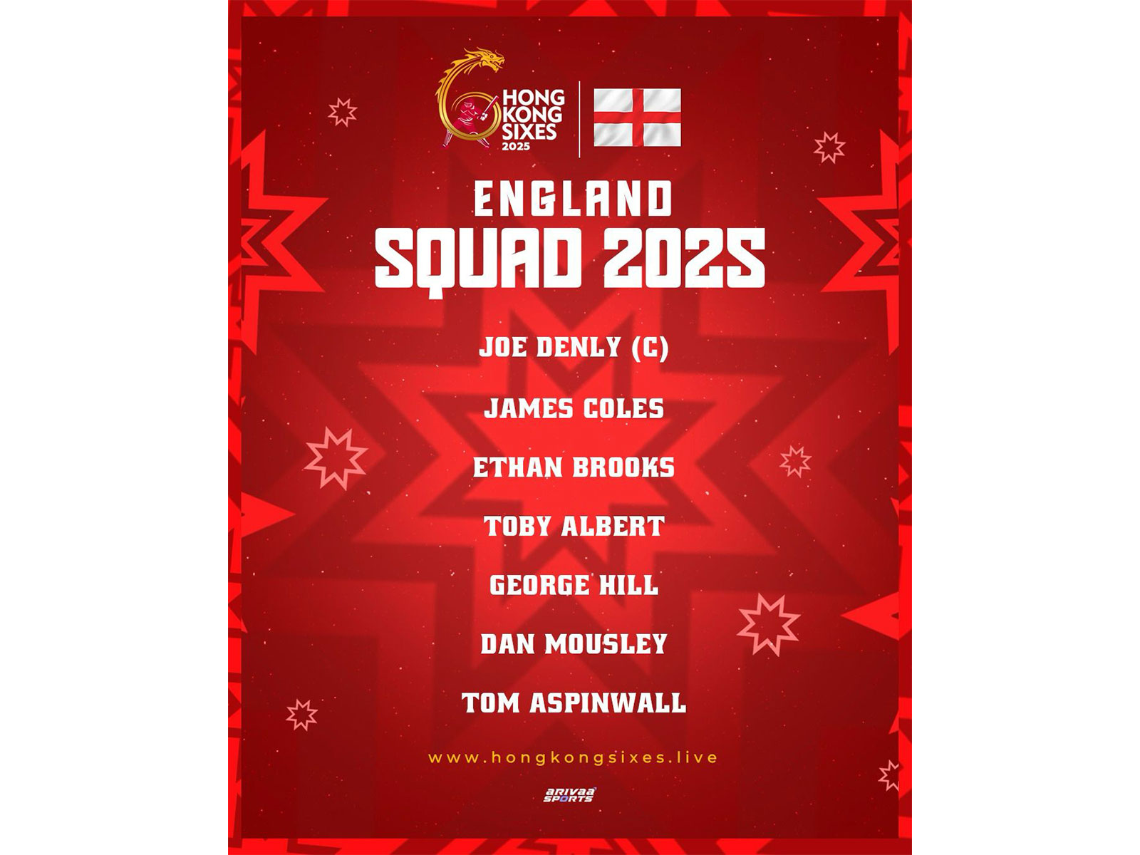 England team squad for Hong Kong Sixes 2025 (Image: Hong Kong Sixes media)