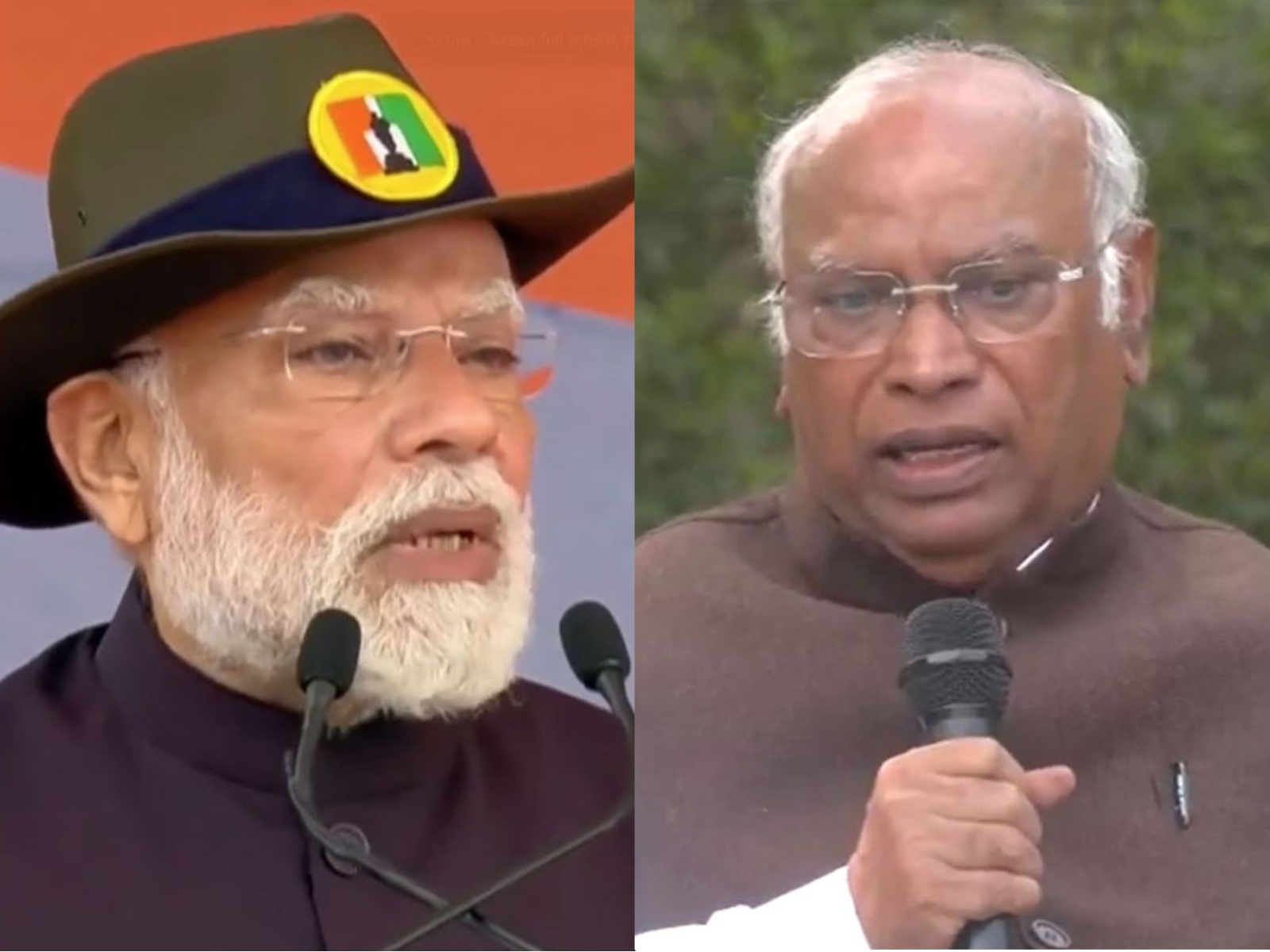 Prime Minister Narendra Modi and Congress president Mallikarjun Kharge (Photo/ANI)