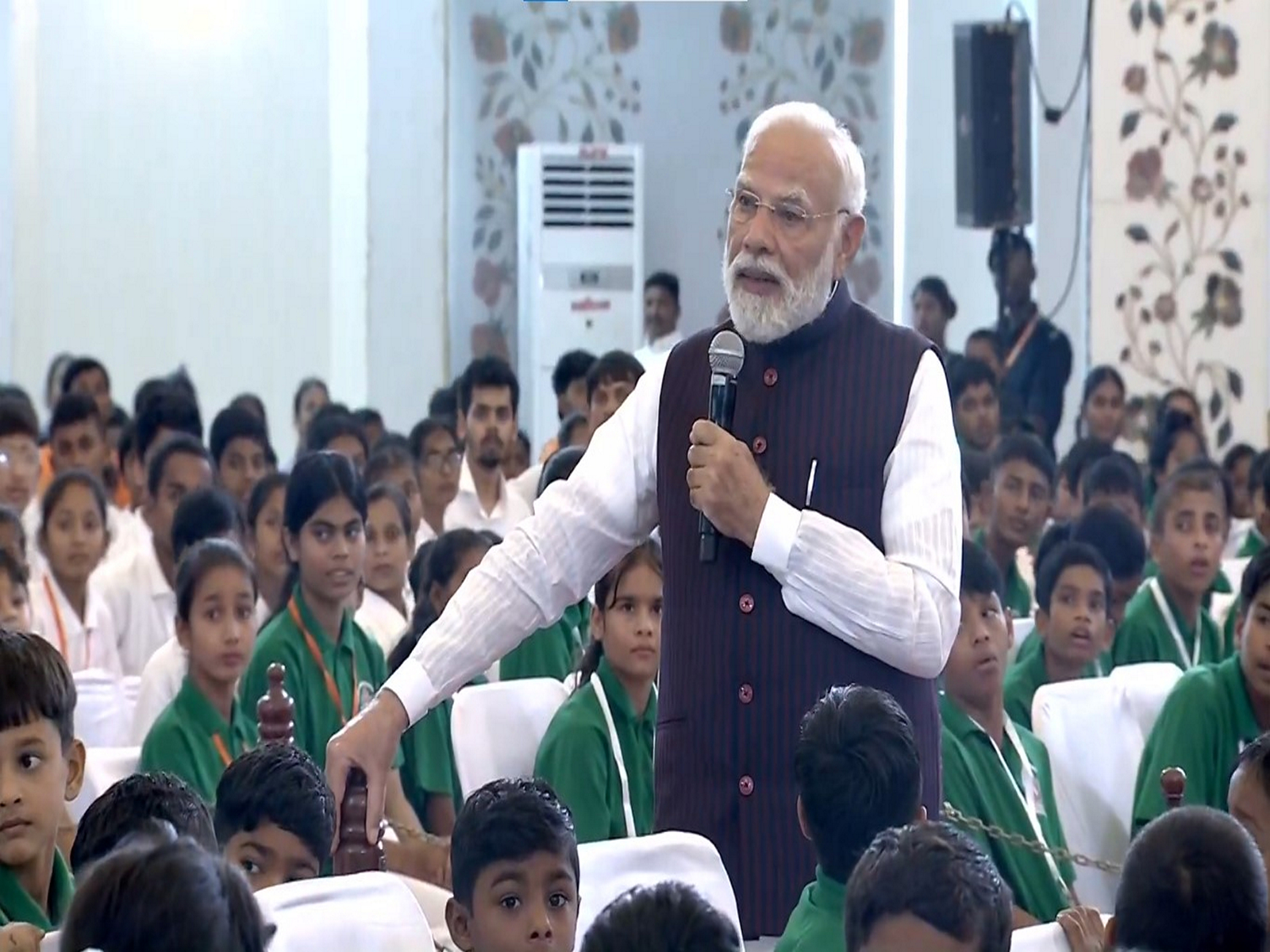 Prime Minister Narendra Modi interacted with children successfully treated of congenital heart diseases  (Photo/ANI)