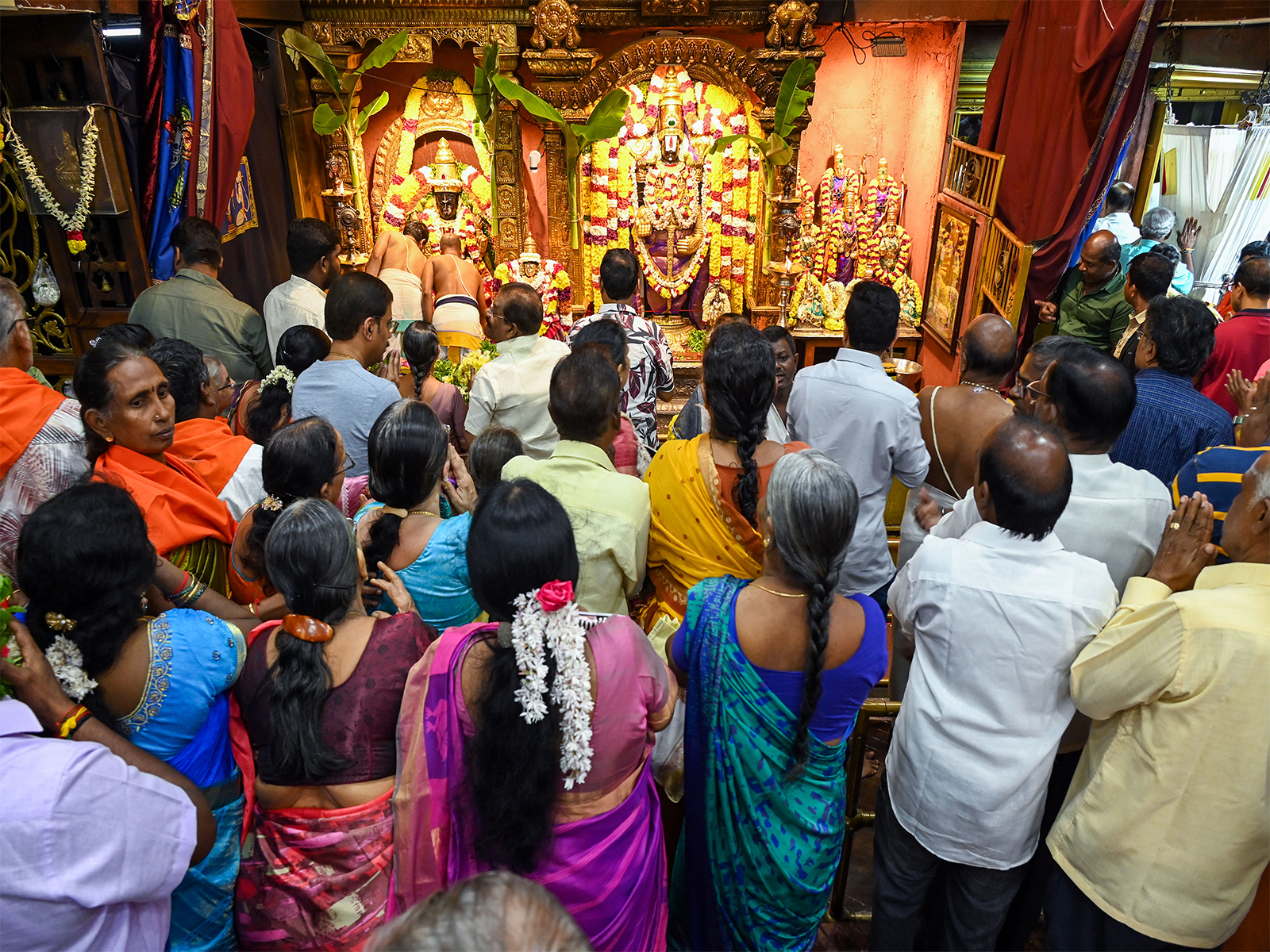 Devotees offer prayers at the Tirumala Tirupati Devasthanams Temple  (File Photo/ANI)