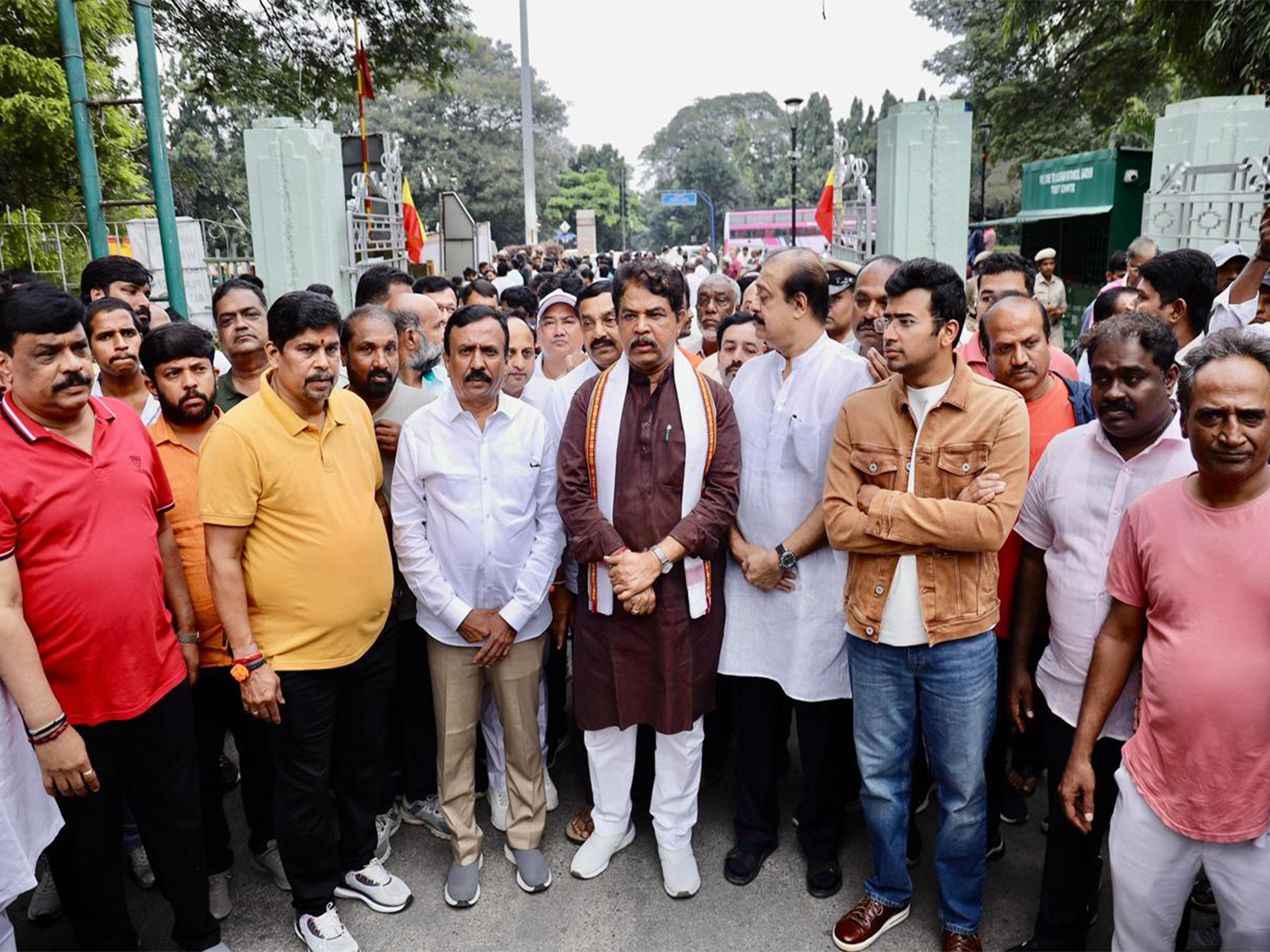 BJP Karnataka launches 'Save Lalbagh, Stop Tunnel Road' Campaign (Photo/X@Tejasvi_Surya)