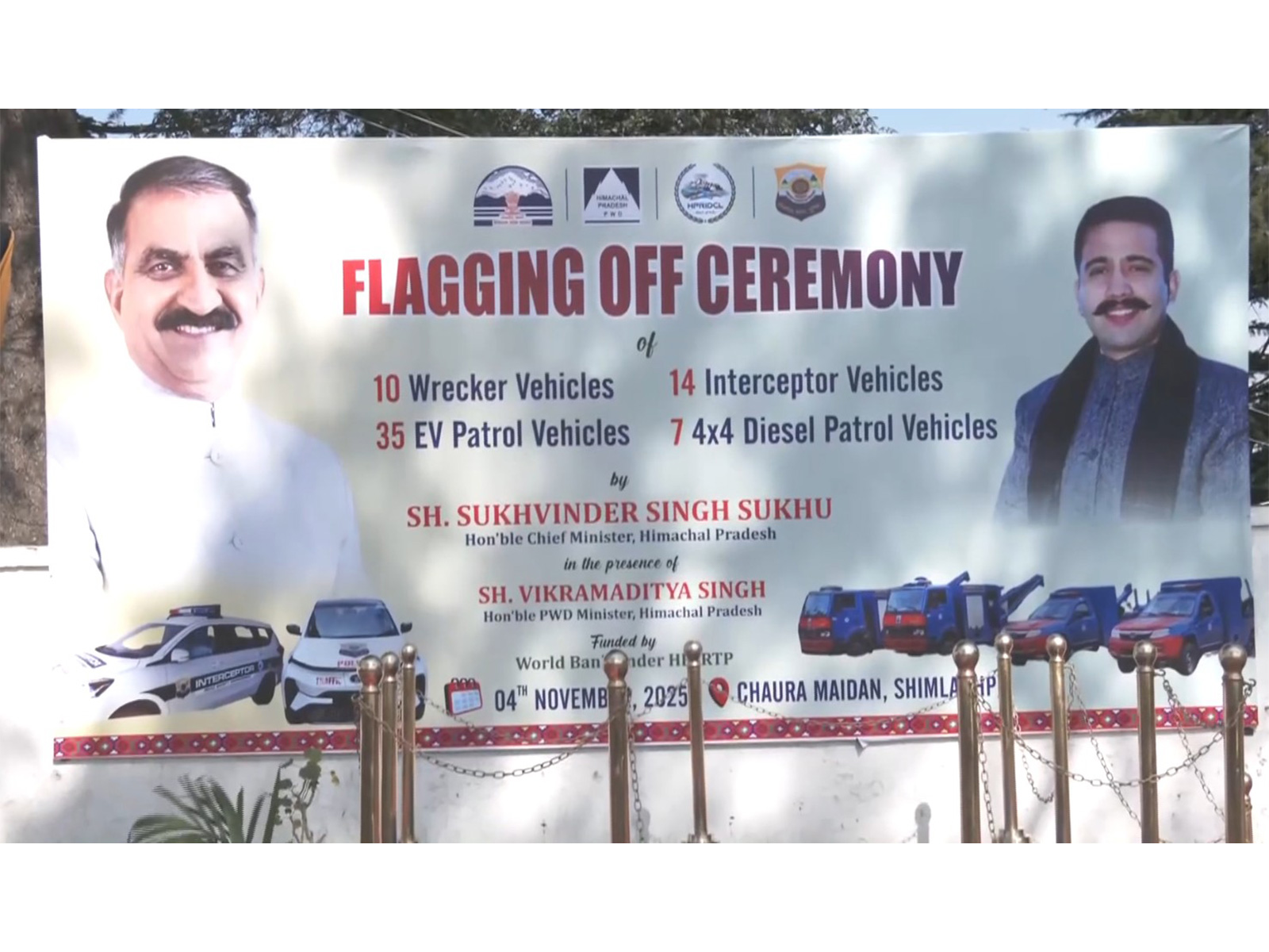 Himachal CM flags off 66 new vehicles for police modernisation under World Bank-funded project (Photo/ANI)