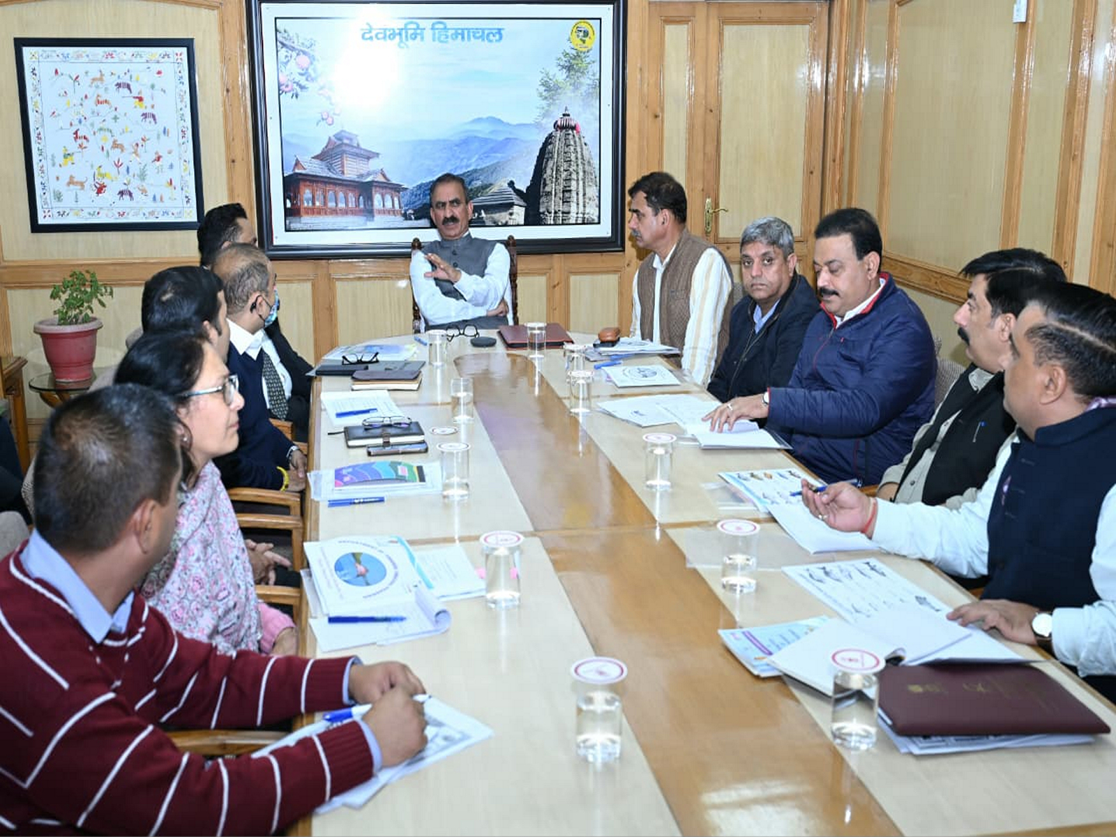 Himachal Pradesh CM Sukhvinder Singh during the meeting. (Photo/X)