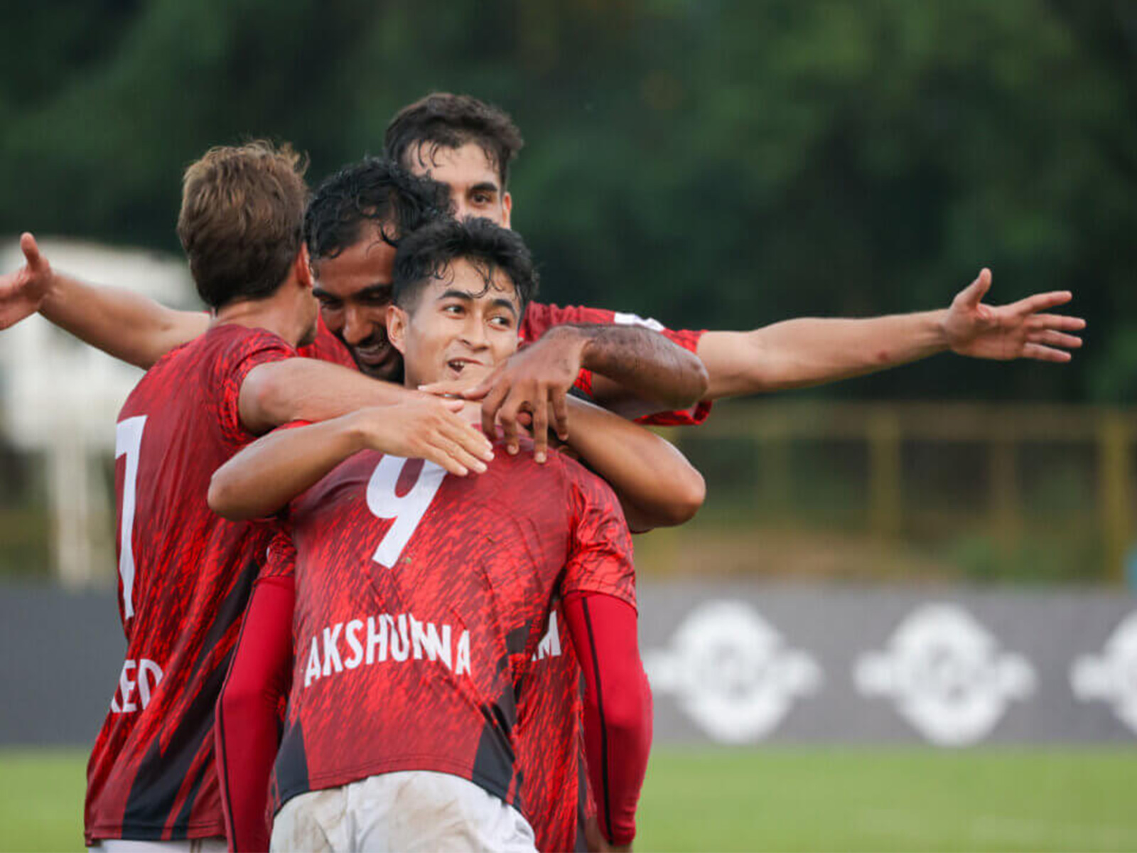 Gokulam Kerala FC players celebrating (Photo: AIFF)