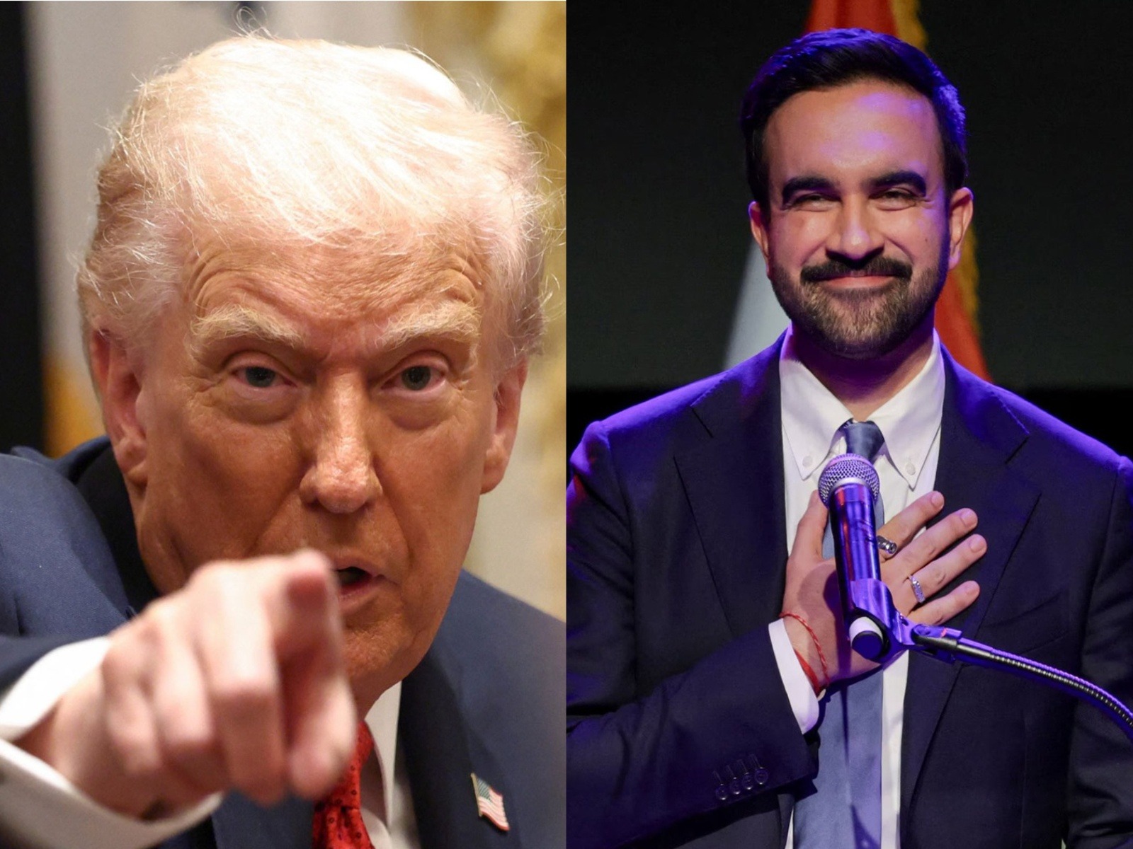 US President Donald Trump (on left) and newly elected New York City Mayor Zohran Mamdani (Photo/Reuters)