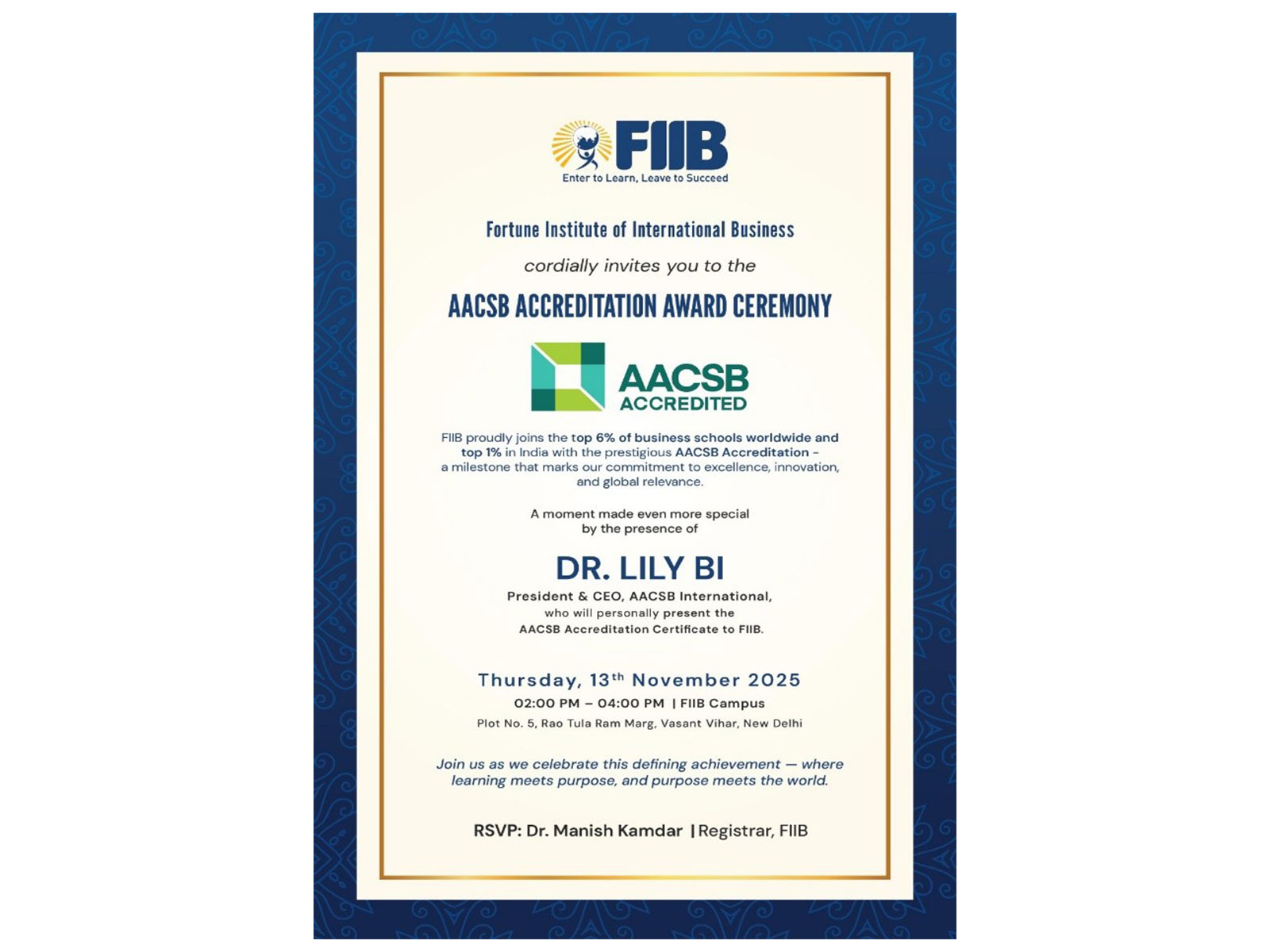 Fortune Institute of International Business Earns Prestigious AACSB International Accreditation