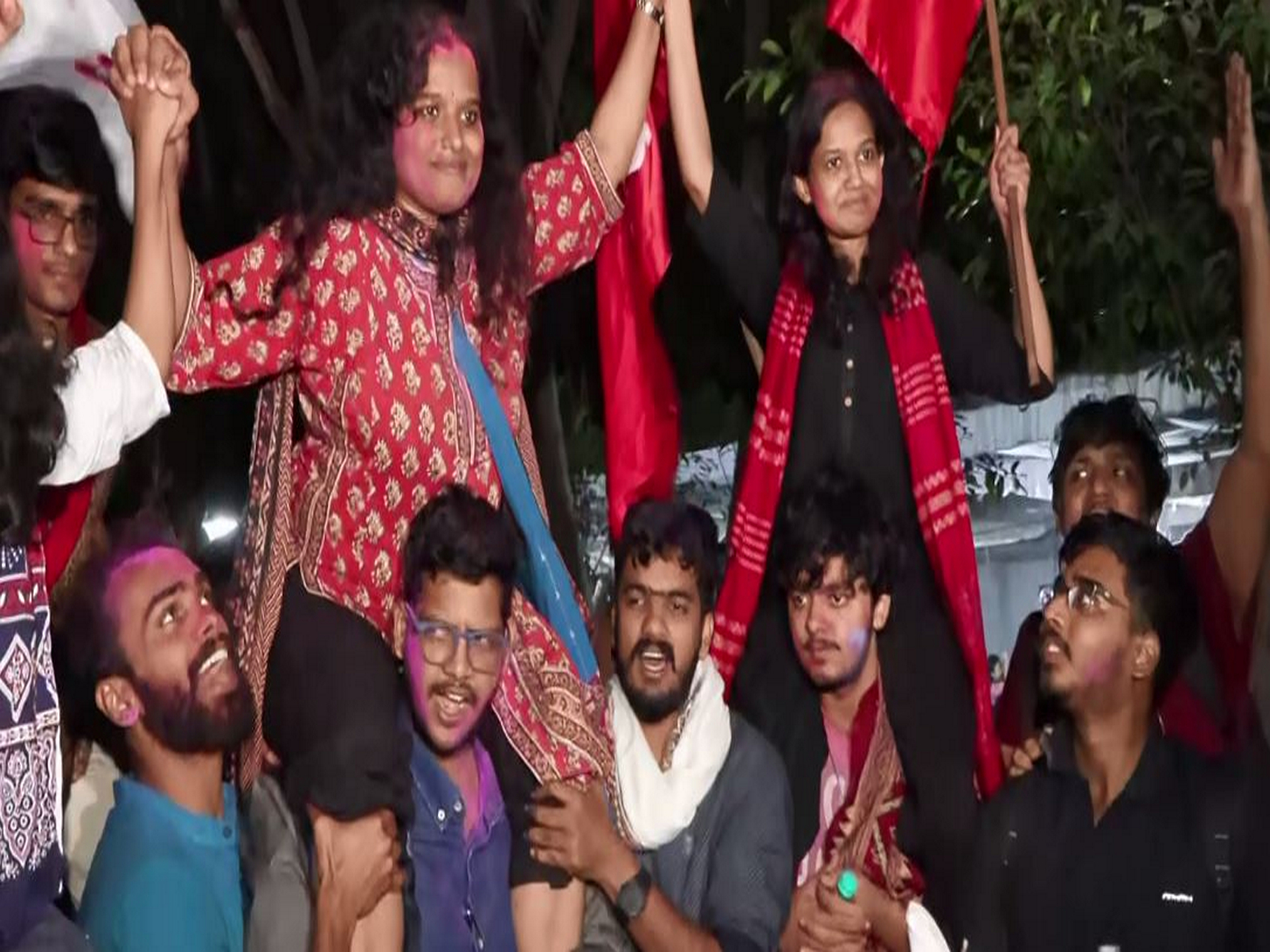 Newly elected JNUSU President Aditi Mishra (Photo/ANI)