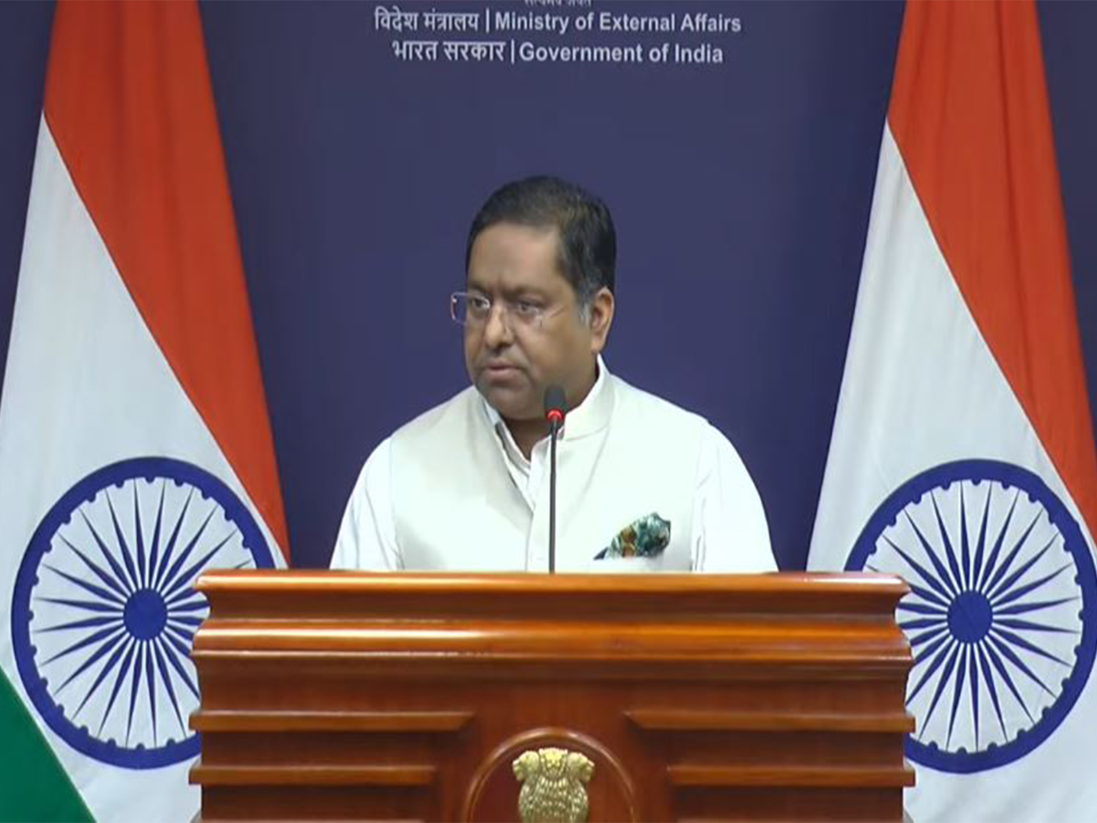 Official Spokesperson of the Ministry of External Affairs Randhir Jaiswal (Photo/MEAYoutube)