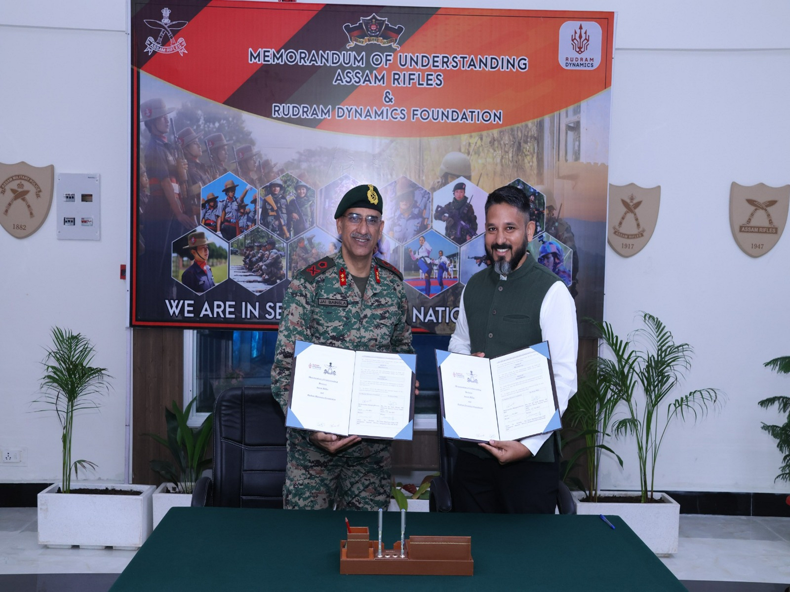 Assam Rifles and Rudram Dynamics Foundation sign MoU to enhance collaboration in research, innovation and training (Photo/ANI)