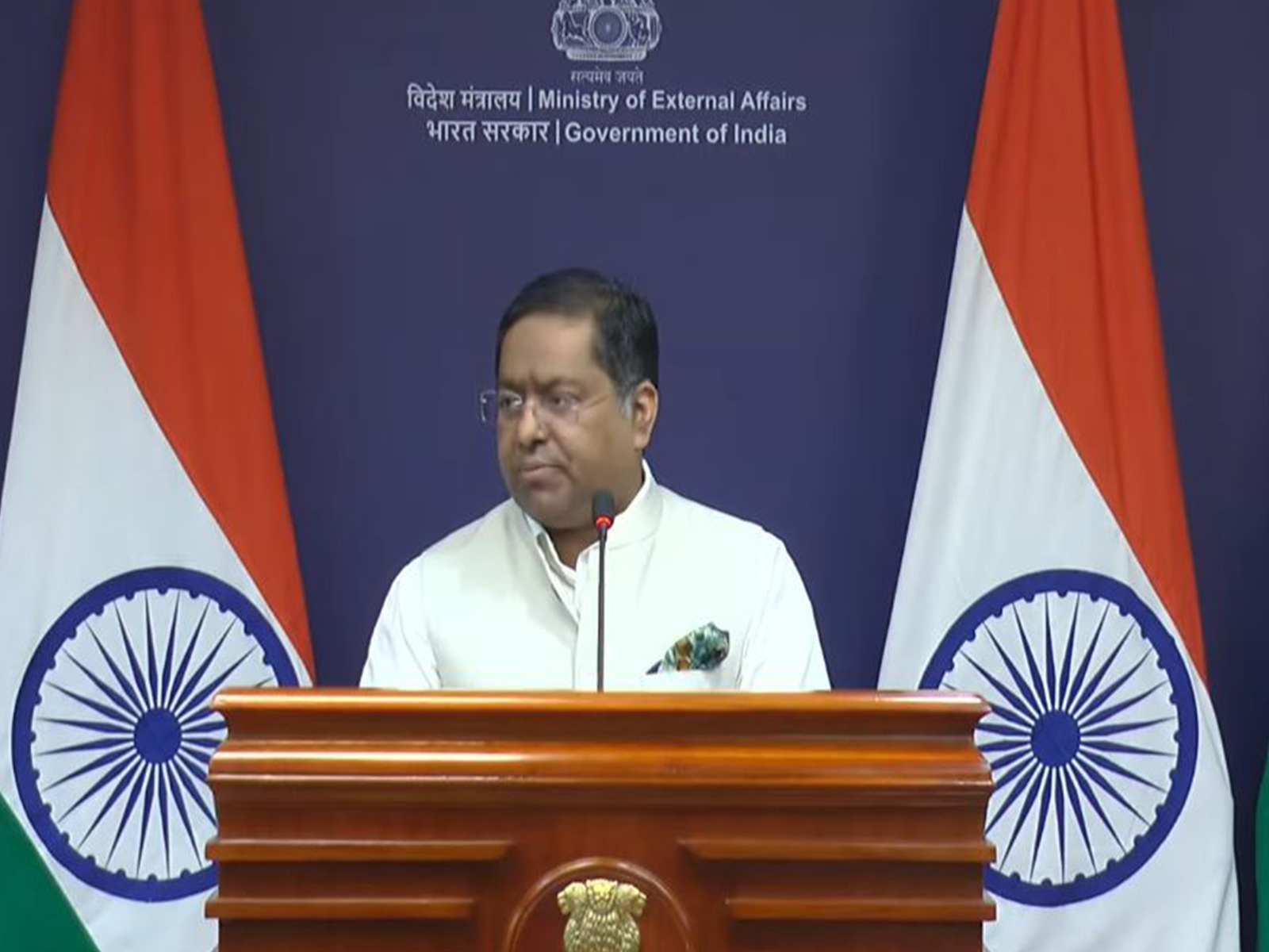 Official Spokesperson of the Ministry of External Affairs Randhir Jaiswal (Photo/MEAYoutube)