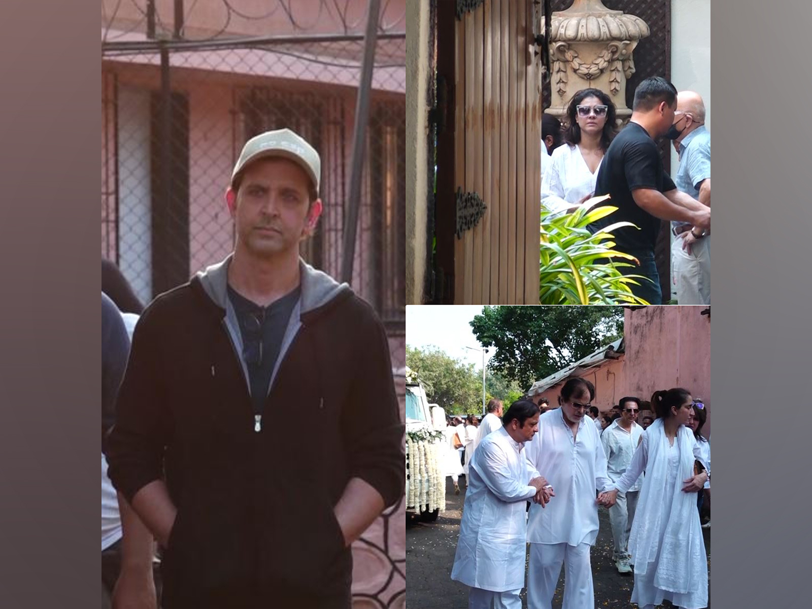 Hrithik Roshan, Kajol, Sanjay Khan at Zarine Khan's demise (Photo: ANI)