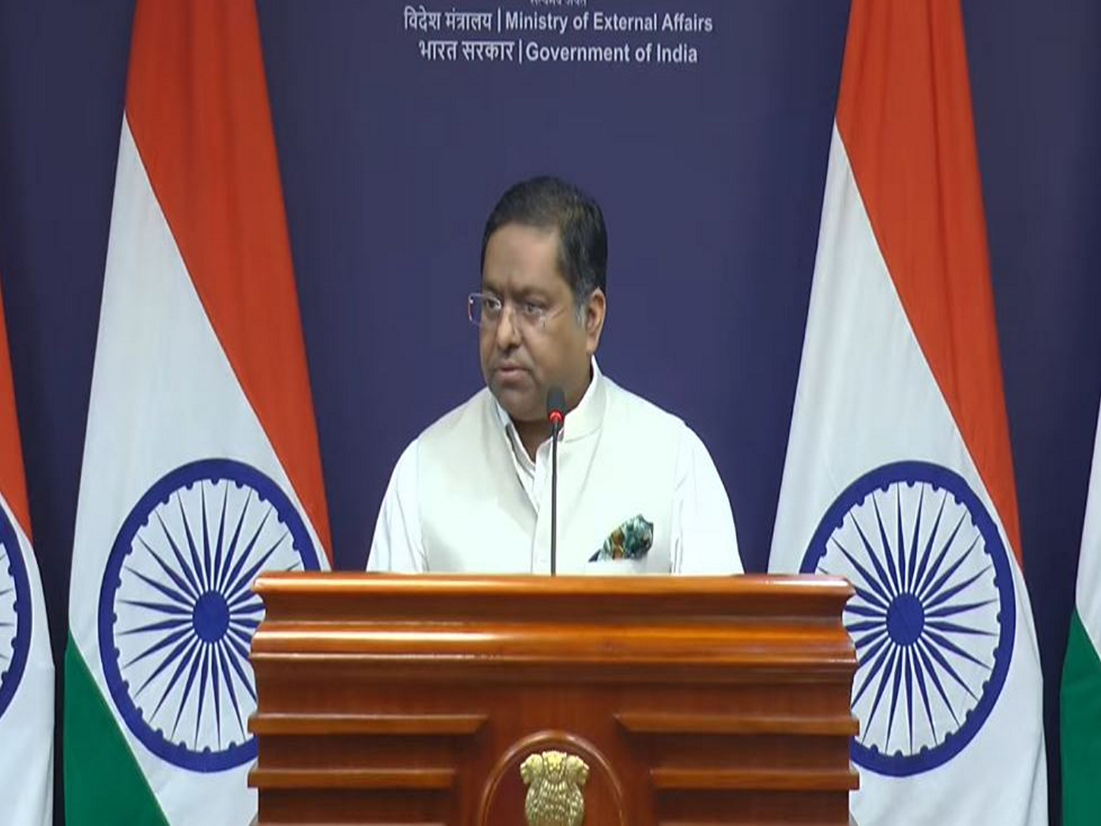 Spokesperson of the Ministry of External Affairs Randhir Jaiswal (Photo/MEAYoutube)