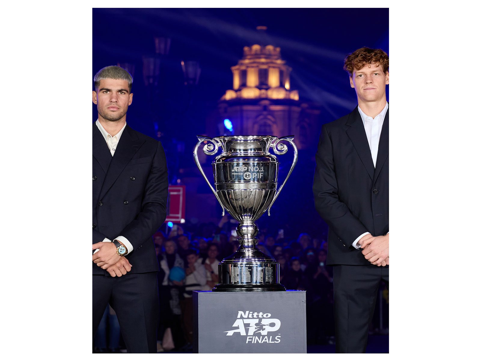 Carlos Alcaraz and Jannik Sinner. (Photo: @atptour X)