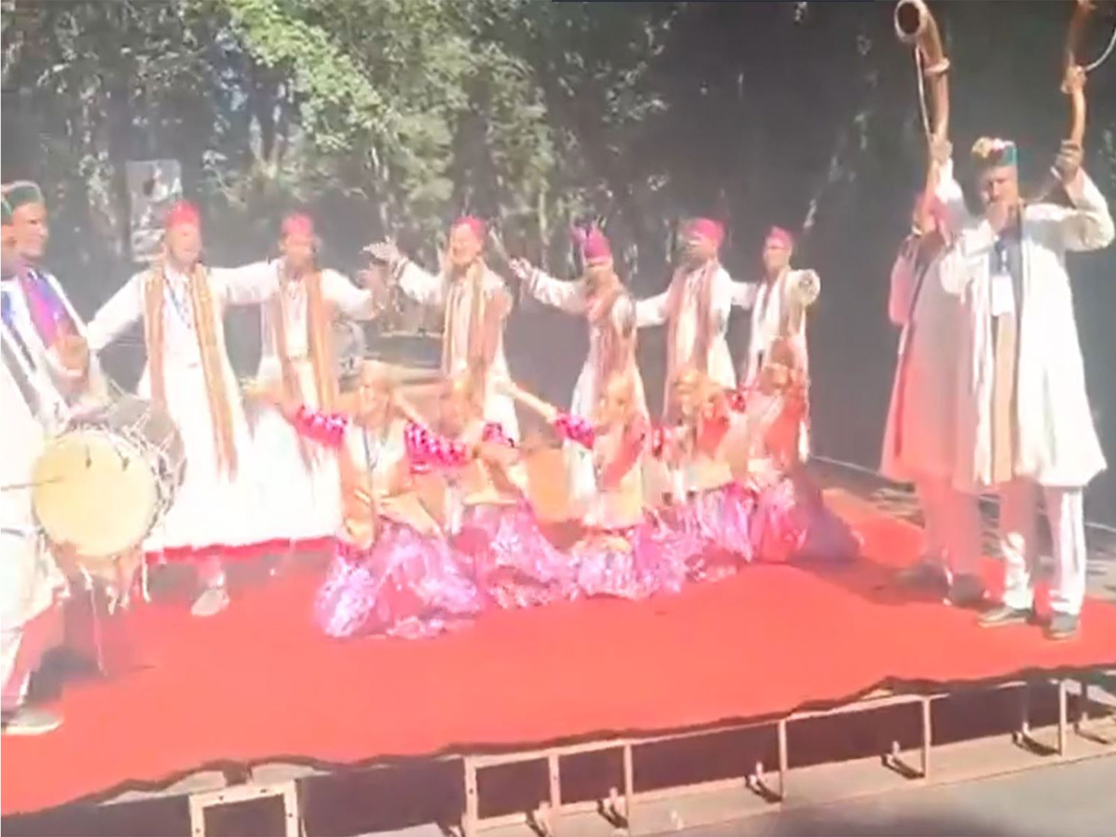 Traditional drums and trumpets arranged for PM Modi's welcome (Photo/ANI)
