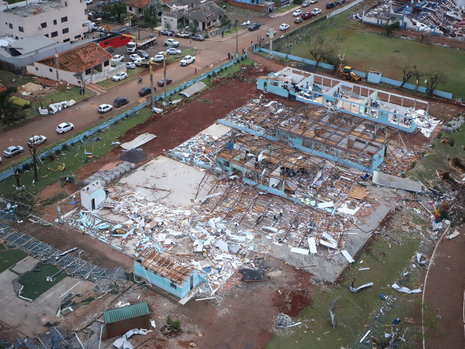 Aerial view of destruction in the town of Rio Bonito do Iguacu (Photo/Reuters)