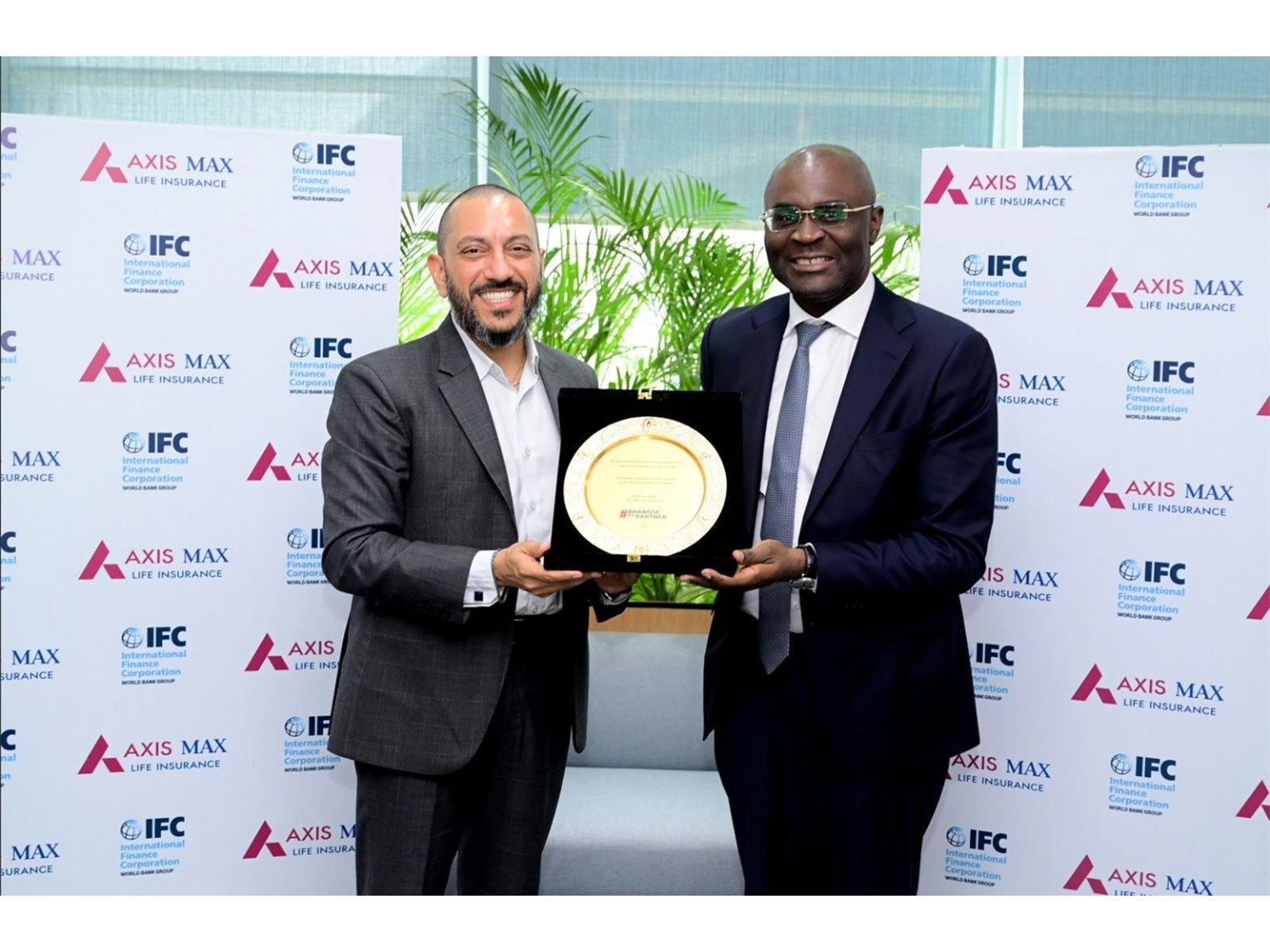 From Left to Right - Mr. Sumit Madan, MD & CEO, Axis Max Life Insurance and Mr. Allen Forlemu, Interim Regional Vice President, Asia Pacific, International Finance Corporation