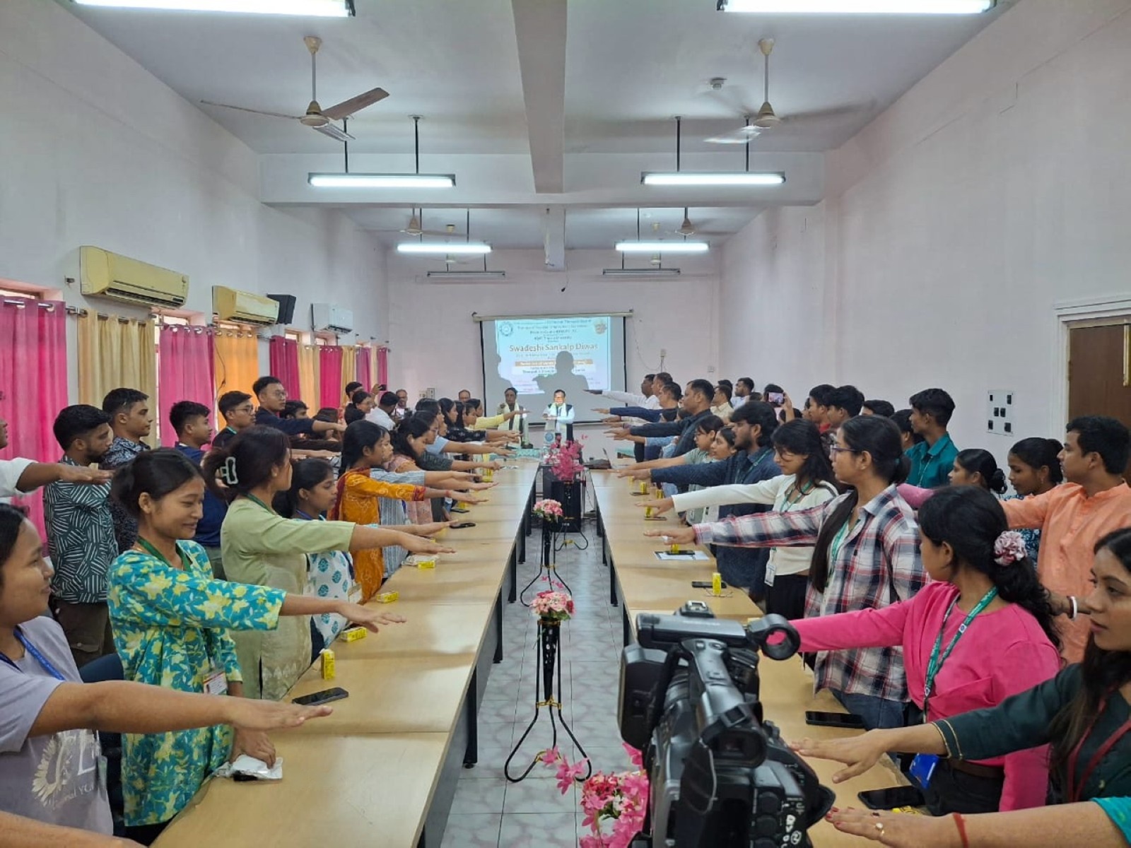 Tripura University today observed the birth anniversary of visionary economist Dattopant Thengadi (Photo/ANI)