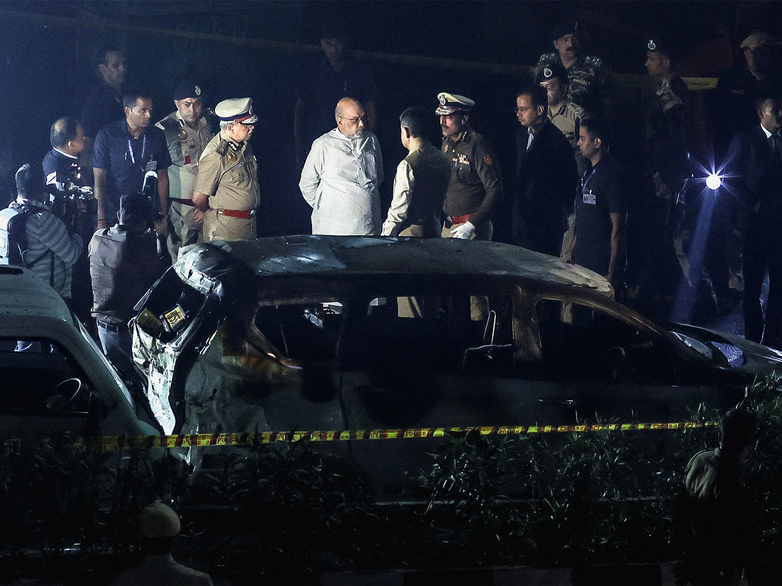 Union Home Minister Amit Shah arrives at the spot of the blast (Photo/ANI)