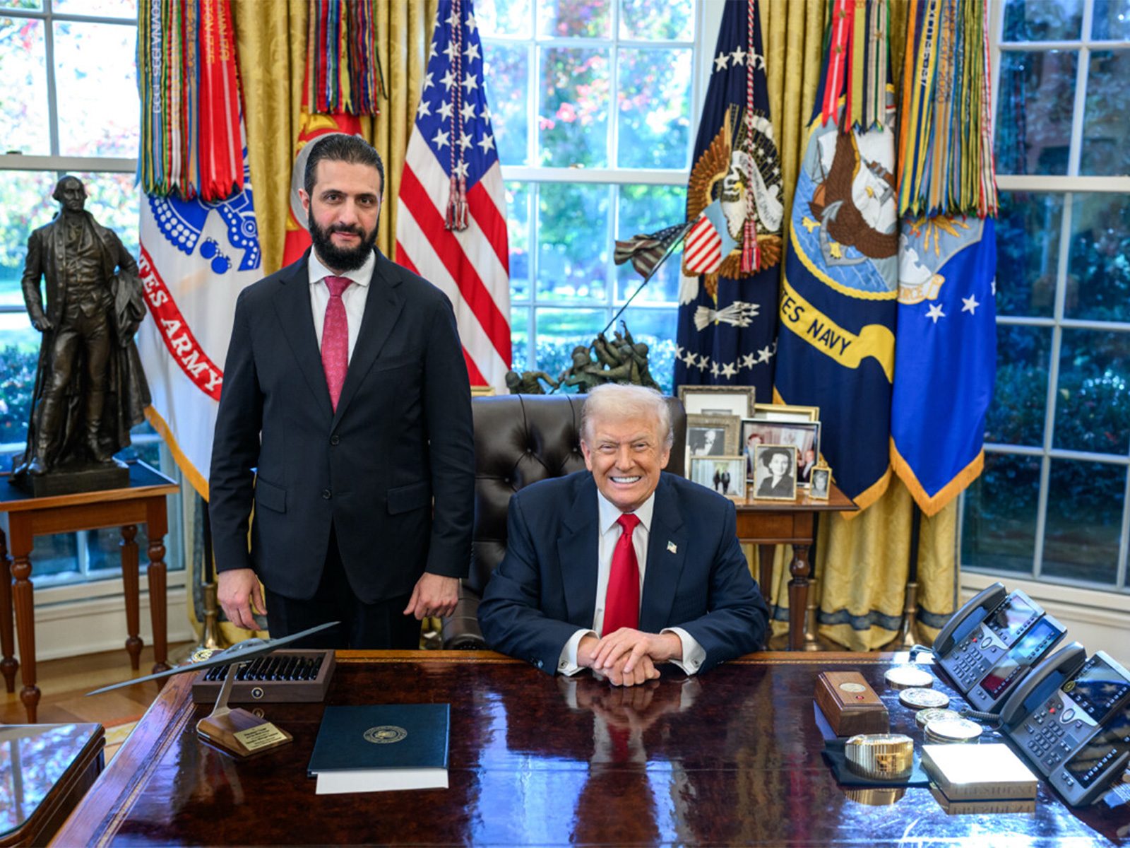 US President Donald Trump with Syrian President Ahmed Hussein al-Sharaa (Photo/ DonaldTrump Truth Social)
