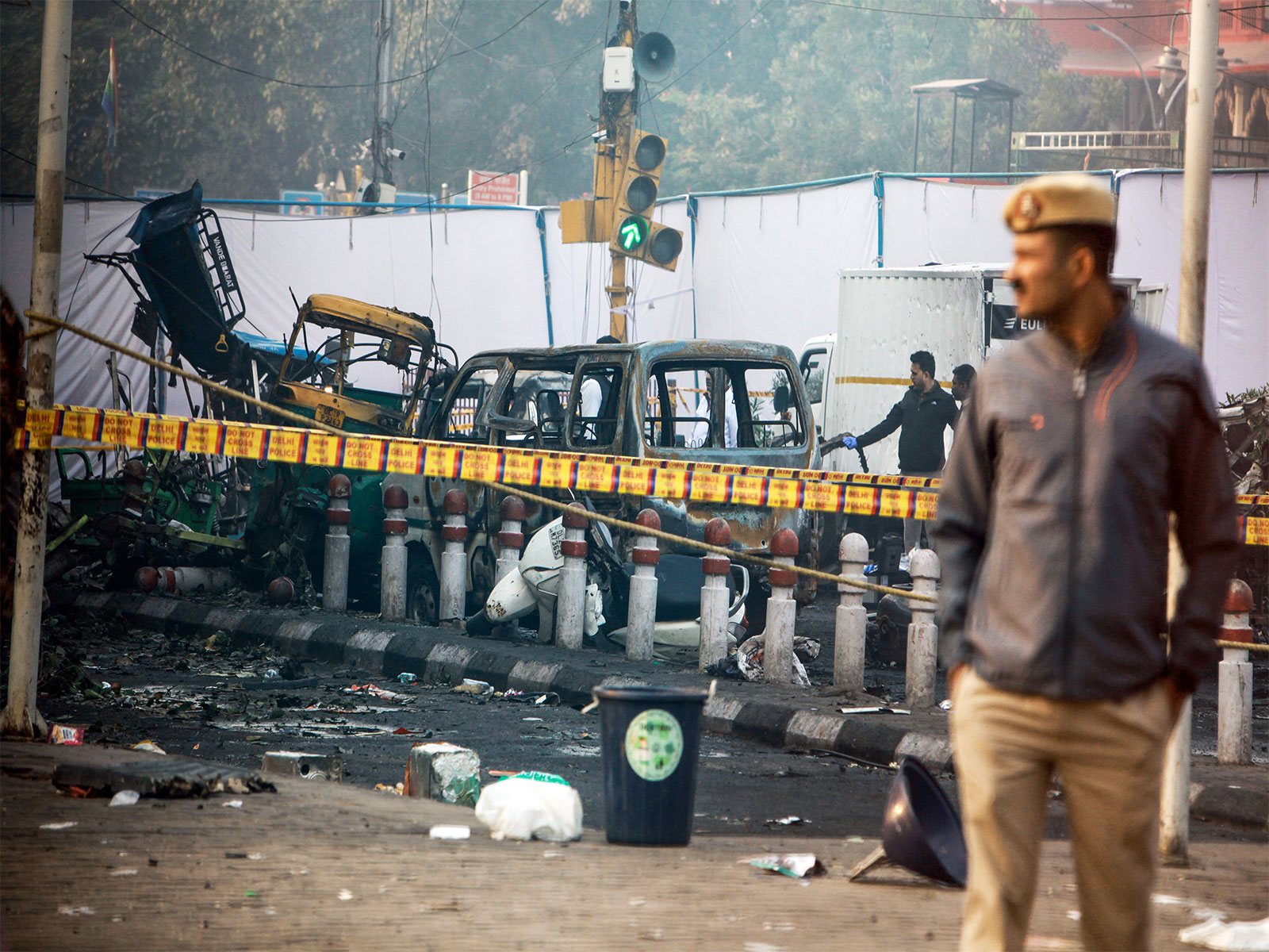 Still from the site of blast in Delhi (Photo/ANI) 