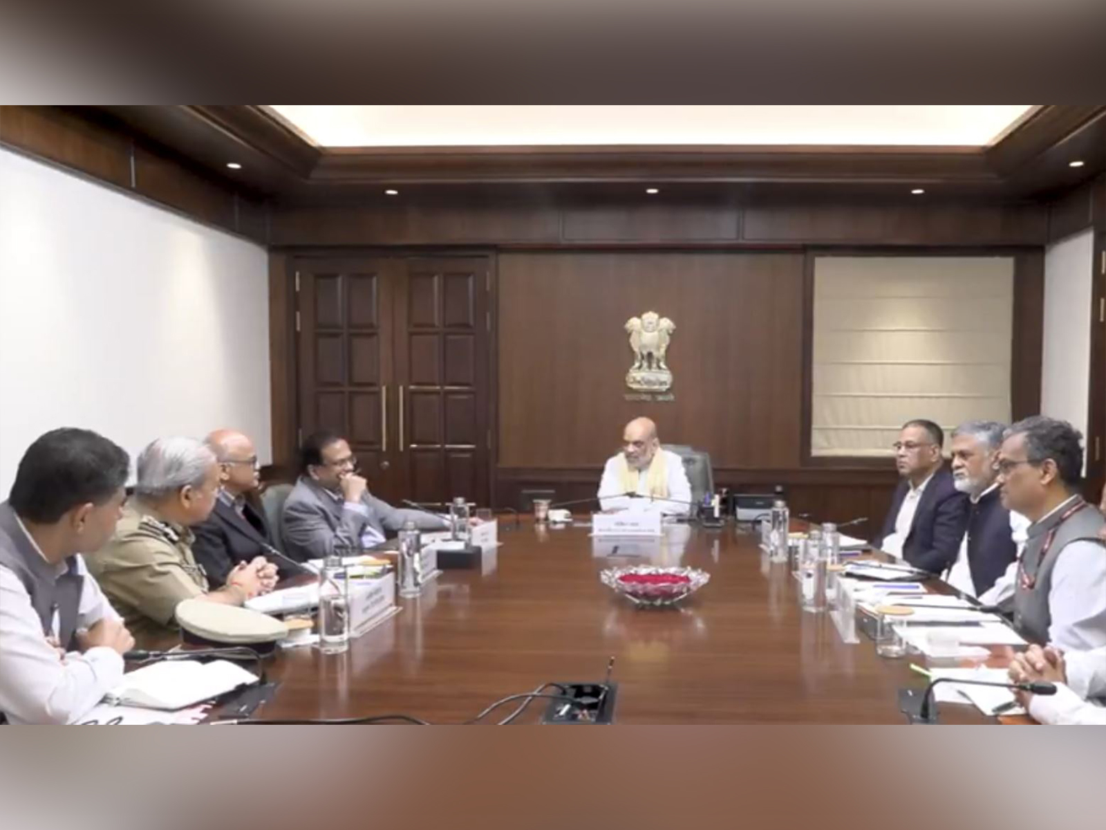 Union Home Minister Amit Shah holds security review meet (Photo/ANI)