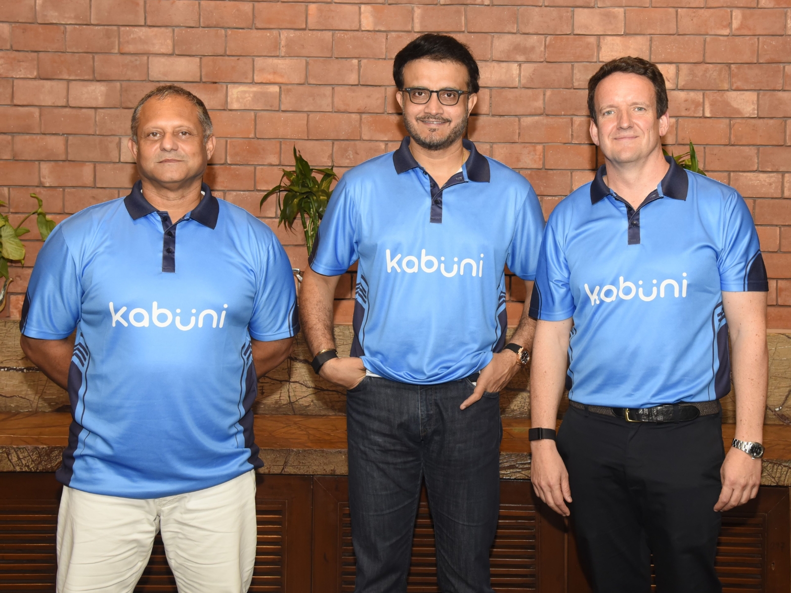 Kabuni Brand Ambassador Sourav Ganguly with Kabuni Co Founders Nimesh Patel & Patrick Badenoch