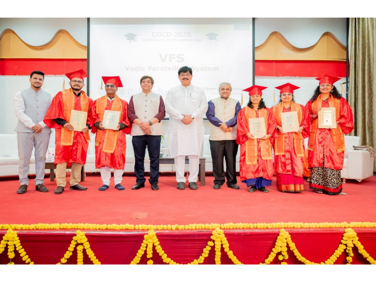 CosmoGuru, an institute dedicated to teaching Vedic science and astrology, hosted the CGCD 2025 CosmoGuru Convocation Day at LJ University