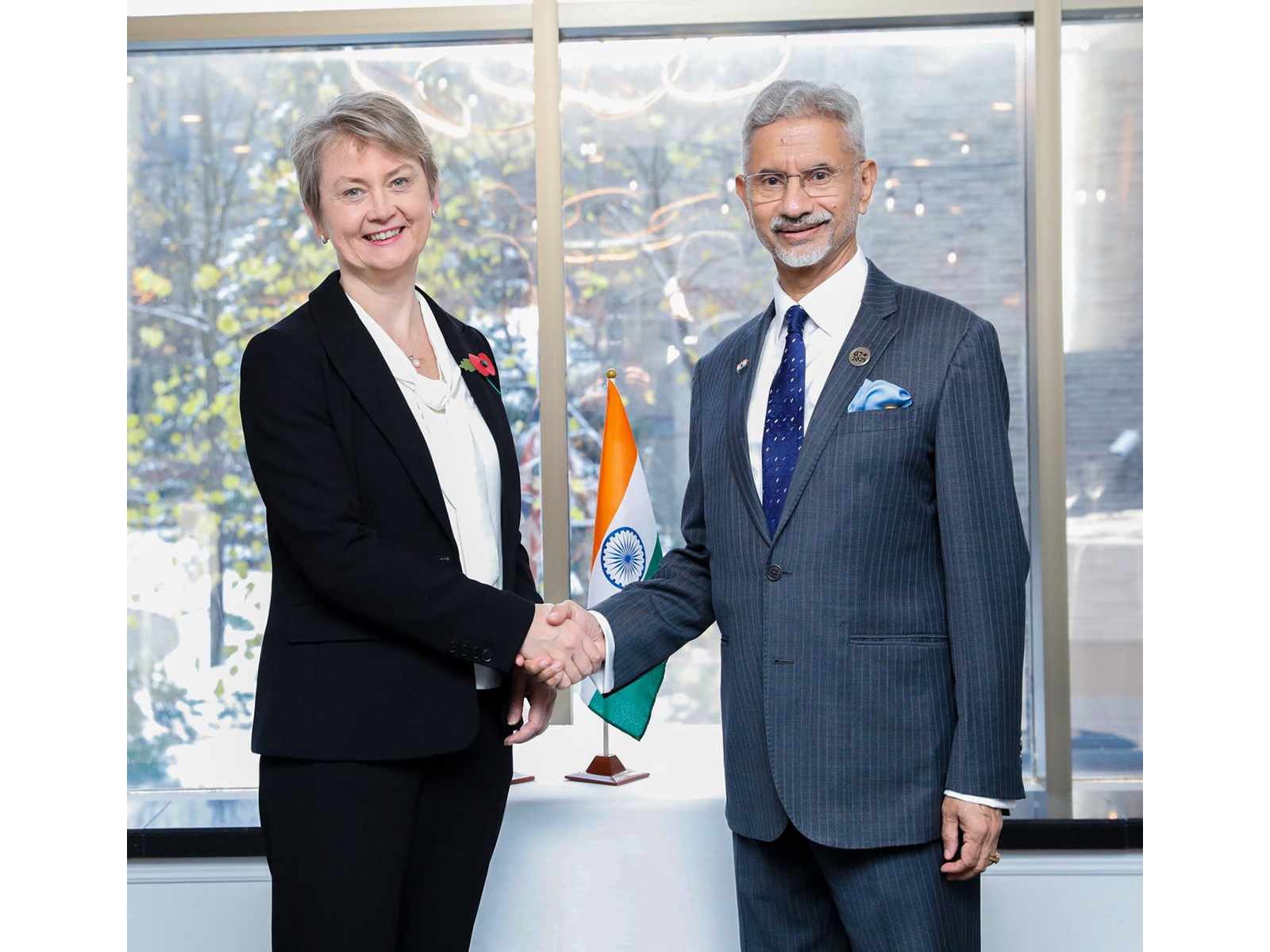 EAM Jaishankar with UK Foreign Secretary Yvette Cooper (Photo/ X@DrSJaishankar)