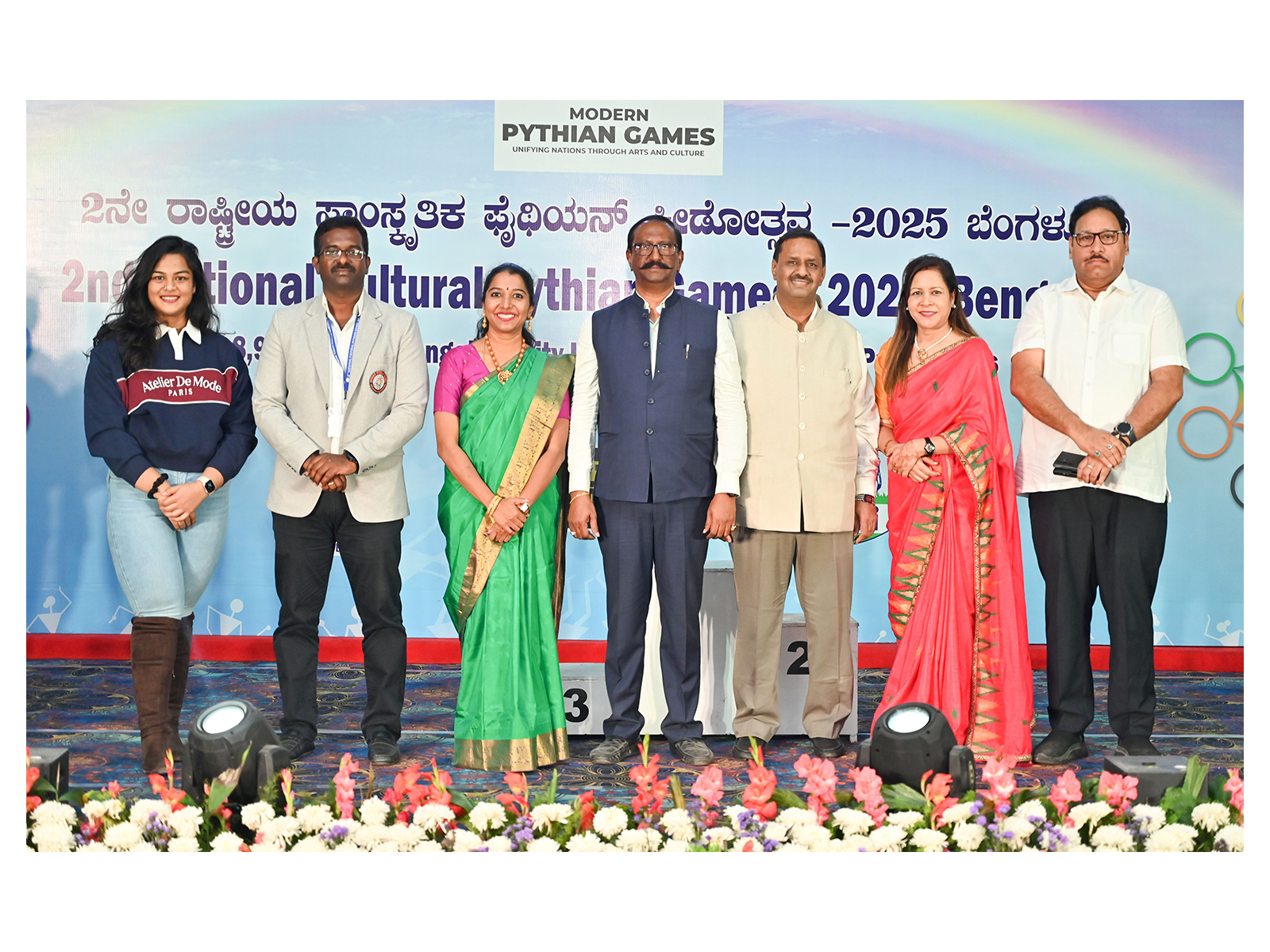Mr. Anil Kumar, Mr. Bijender Goel and Mrs. Sneha Venkataramani at the conclusion of the 2nd National Modern Pythian Games, Bengaluru