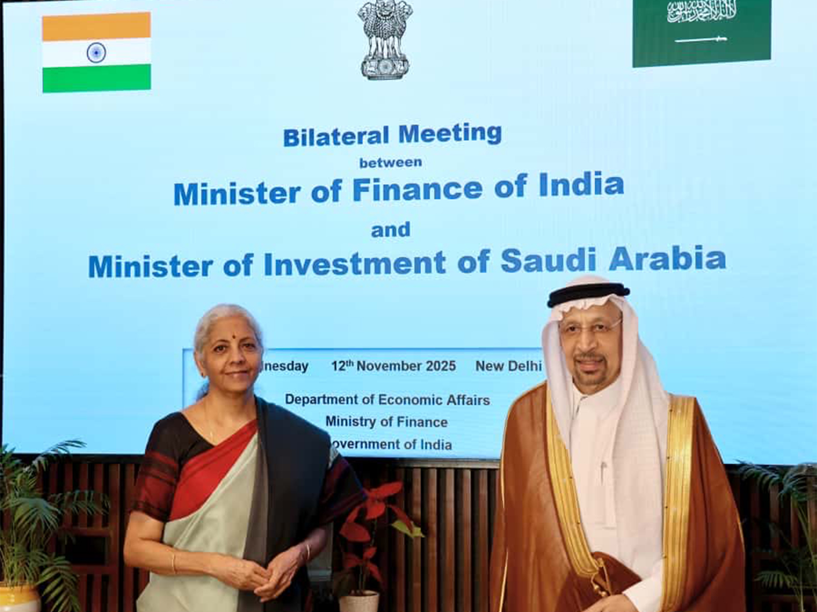 Union Finance Minister Nirmala Sitharaman met Khalid Al Falih, Minister of Investment of Saudi Arabia (Photo/@FinMinIndia)