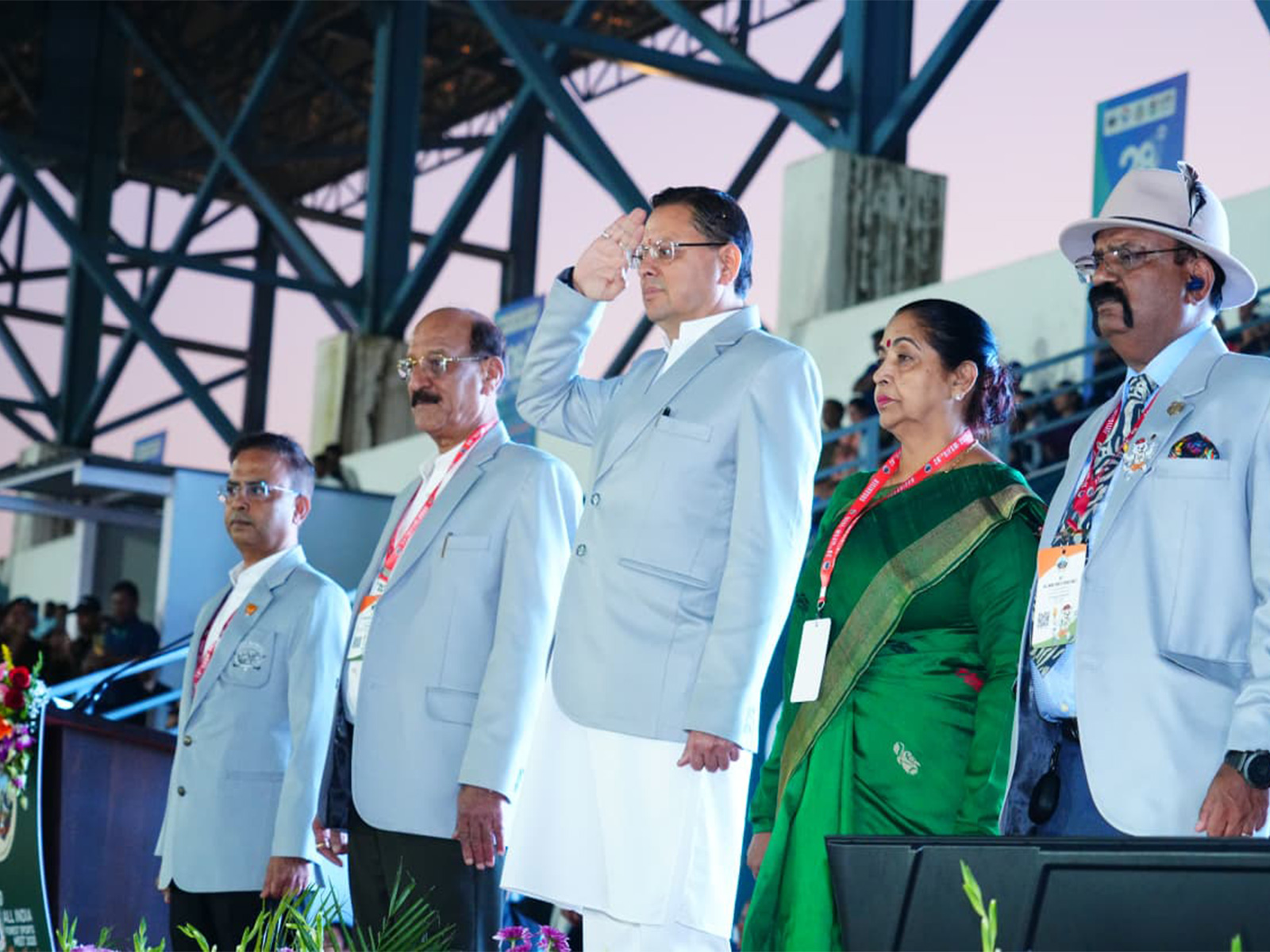 Uttarakhand Chief Minister Pushkar Singh Dhami attends All India Forest Sports and Cultural Meet 2025 in Dehradun (Photo/ANI)