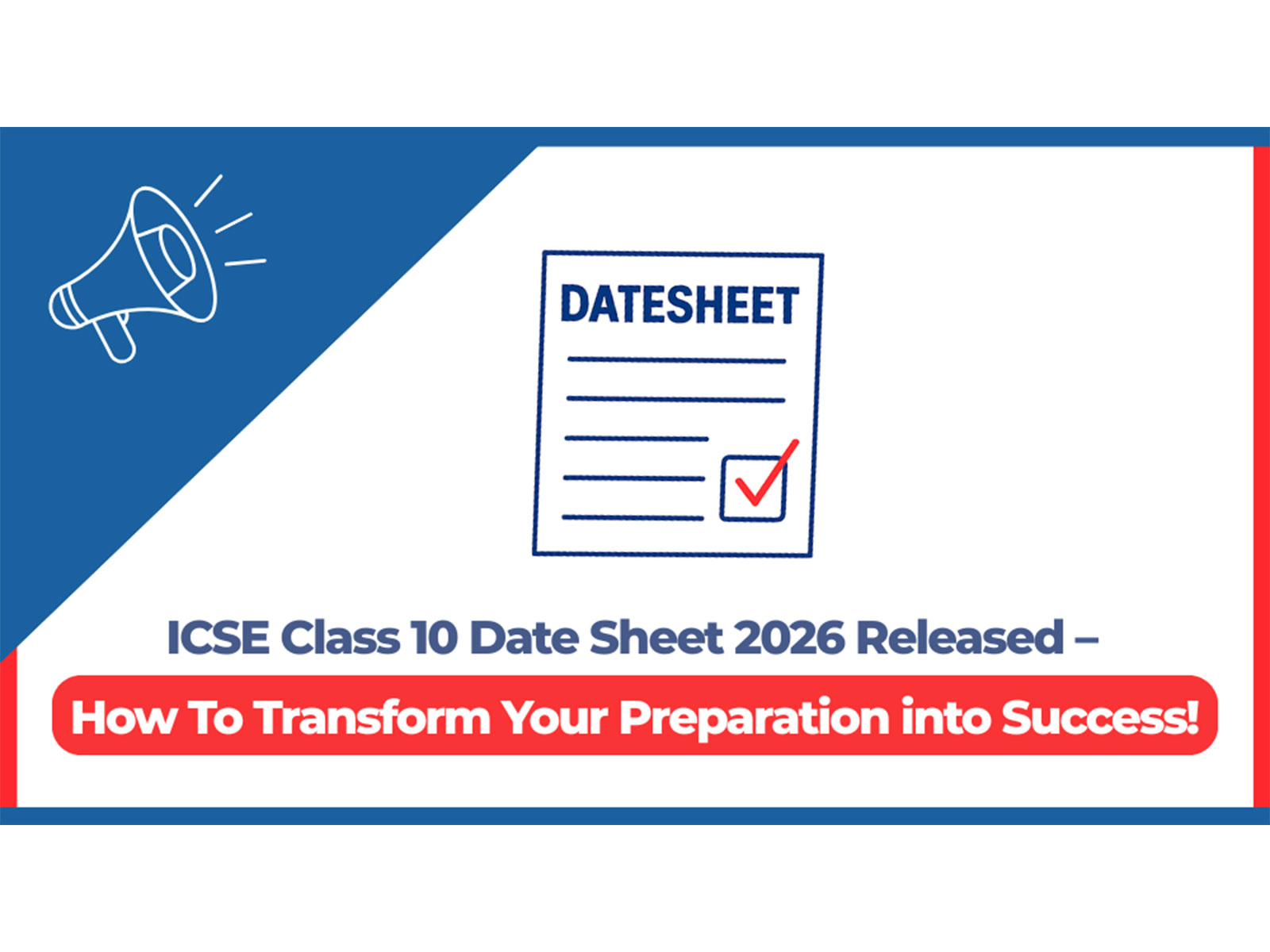 ICSE Class 10 Date Sheet - Timetable 2026 Released
