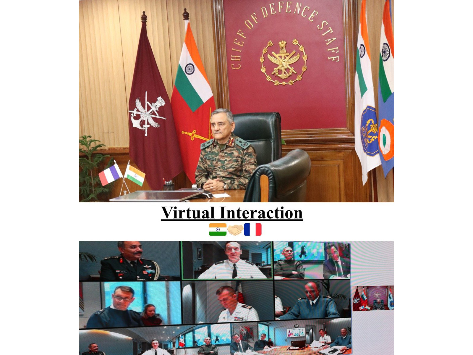 India-France defence chiefs hold talks (Photo/Headquarters, Integrated Defence Staff)