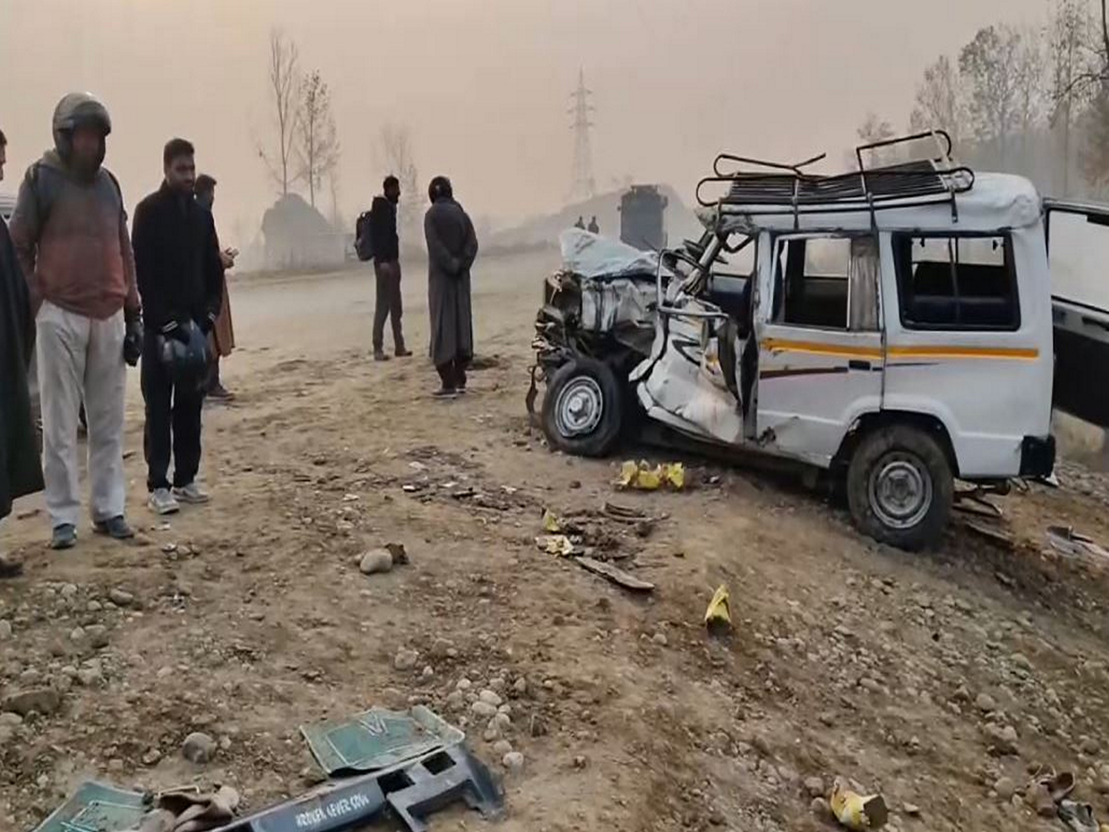 Visual of the crashed four-wheeler (Photo/ANI)