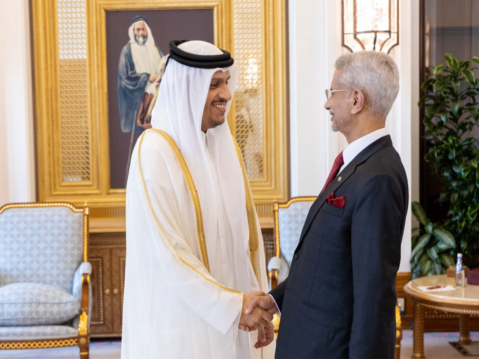 EAM Jaishankar meets Qatar PM and Foreign Minister Sheikh Mohammed bin Abdulrahman bin Jassim Al Thani (Photo/ X@DrSJaishankar)