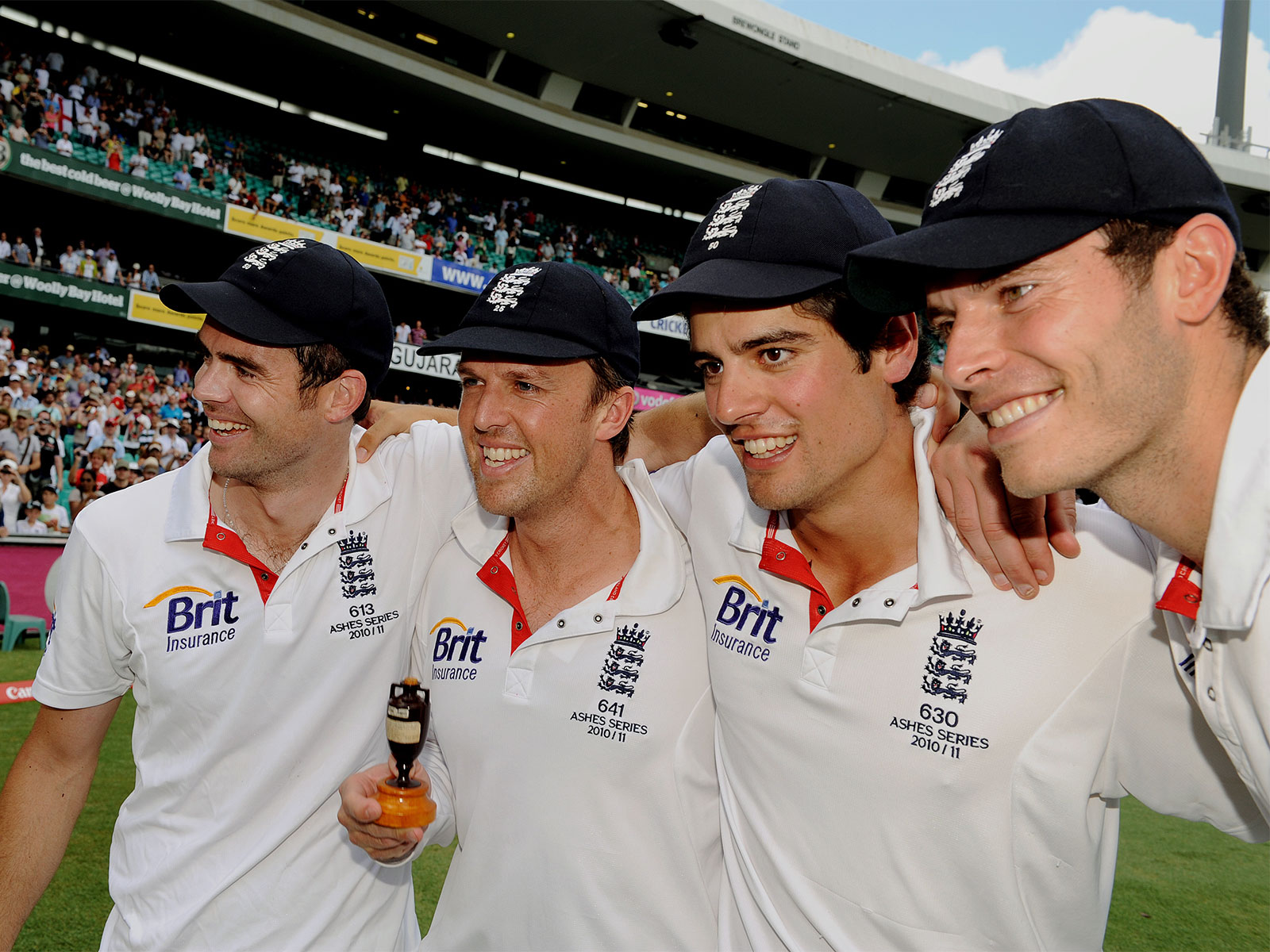 England players celebrating with the Ashes urn (Photo: @ICC X)