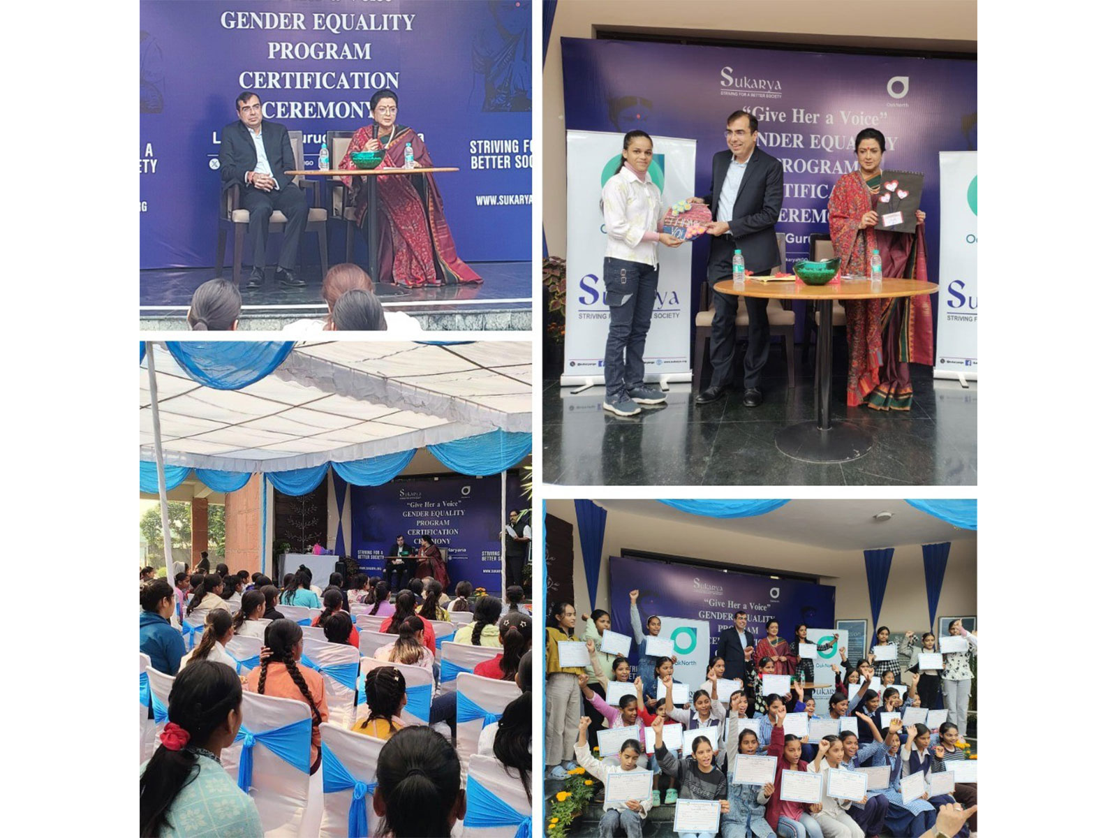 Sukarya Empowers Adolescent Girls Through Gender Equality Program Supported by OakNorth Certification Ceremony Held on 13 November 2025 in Gurugram