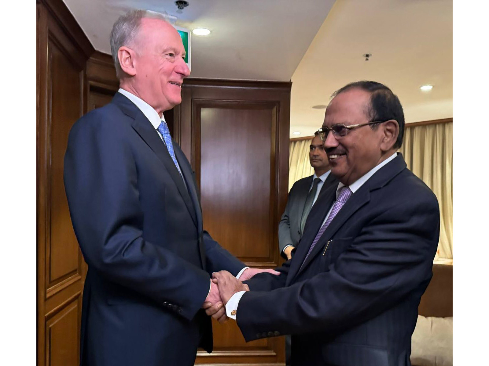NSA Ajit Doval and Chairman of the Maritime Board of Russia Nikolay Patrushev (Photo/ X@RusEmbIndia)