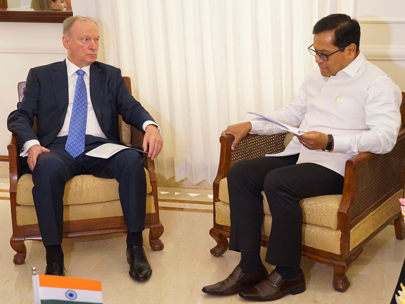 Union Minister Sarbananda Sonowal, and Nikolai Patrushev, Chairman of the Maritime Board of Russia (Photo/X@RusEmbIndia)